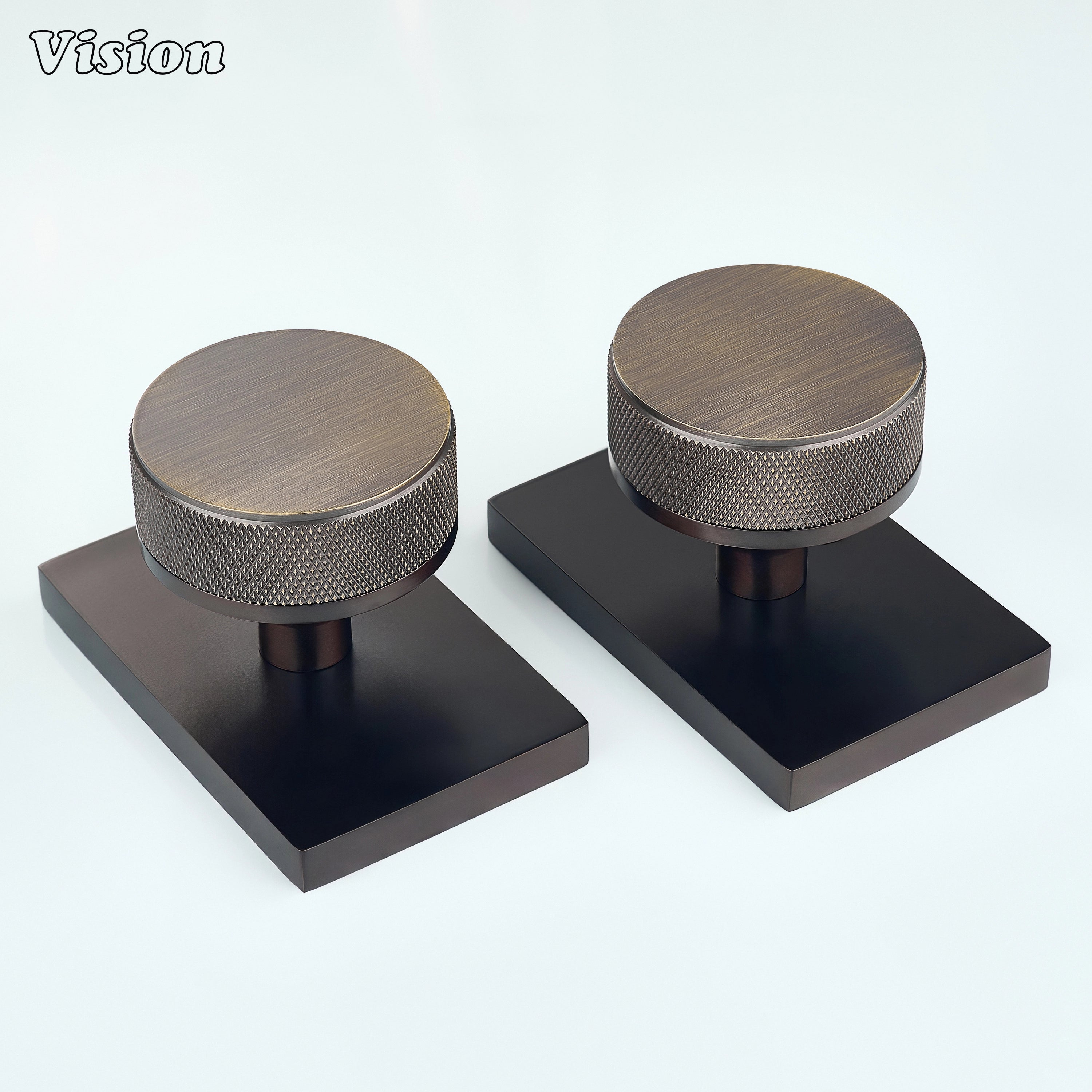 Antique Bronze and Oil Rubbed Bronze round knurled door knob for modern interior doors