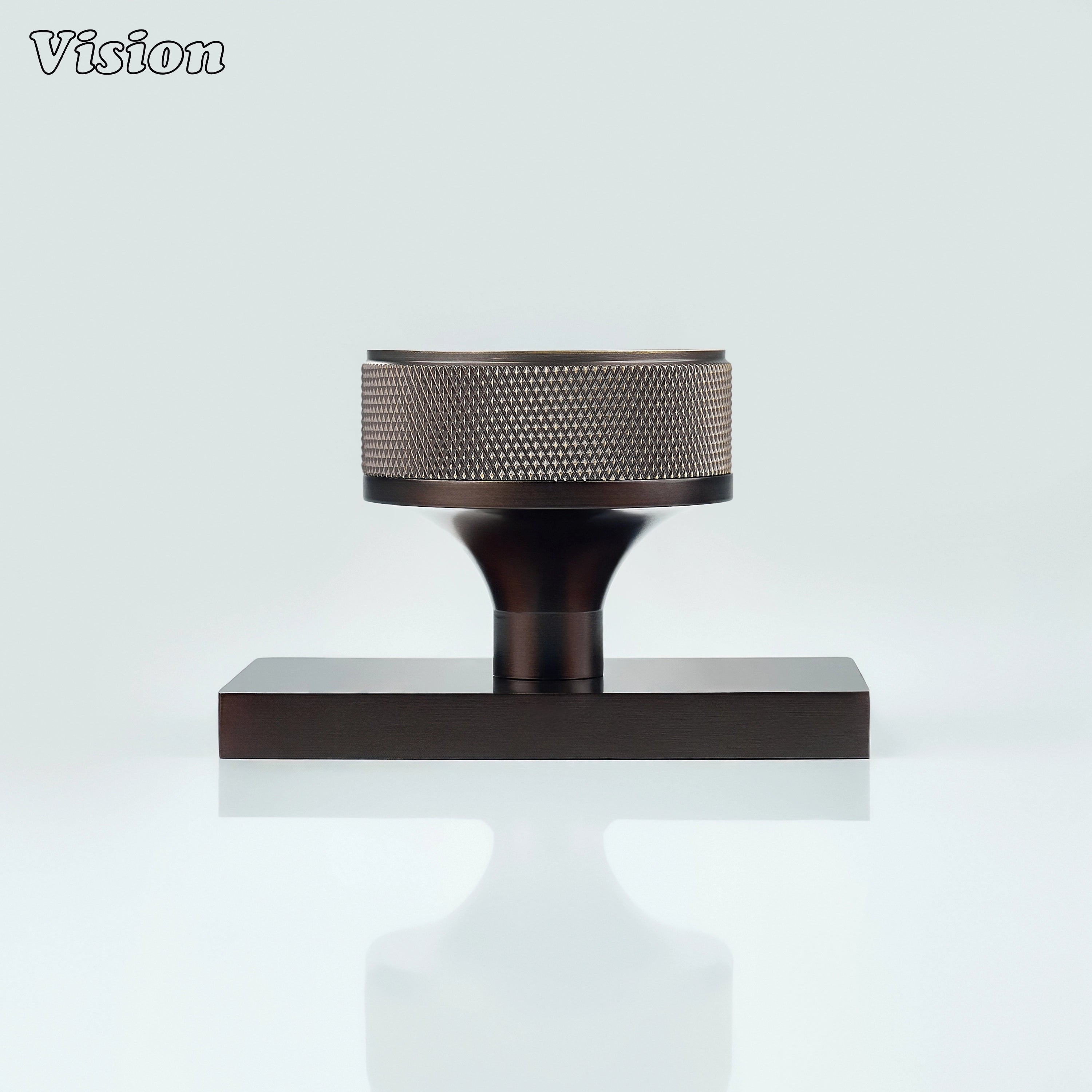 Antique Bronze and Oil Rubbed Bronze knurled round door knob for minimalist spaces