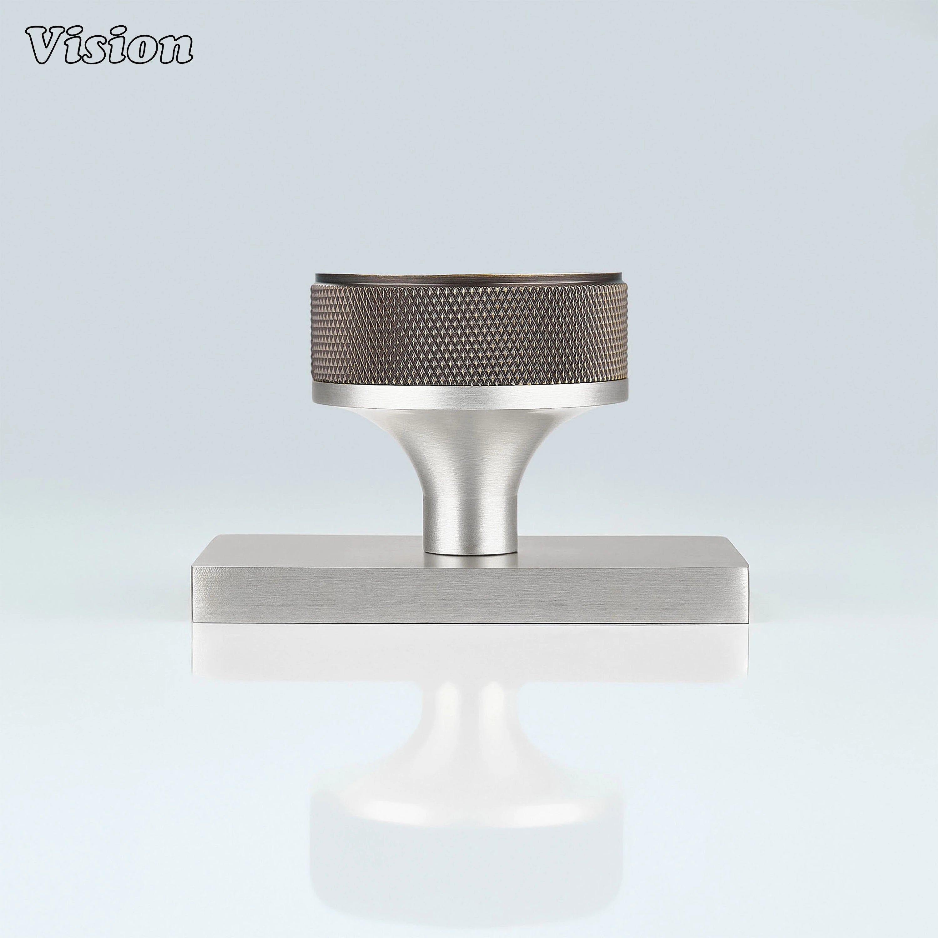 Antique Bronze and Silver round knurled brass door knob for door hardware