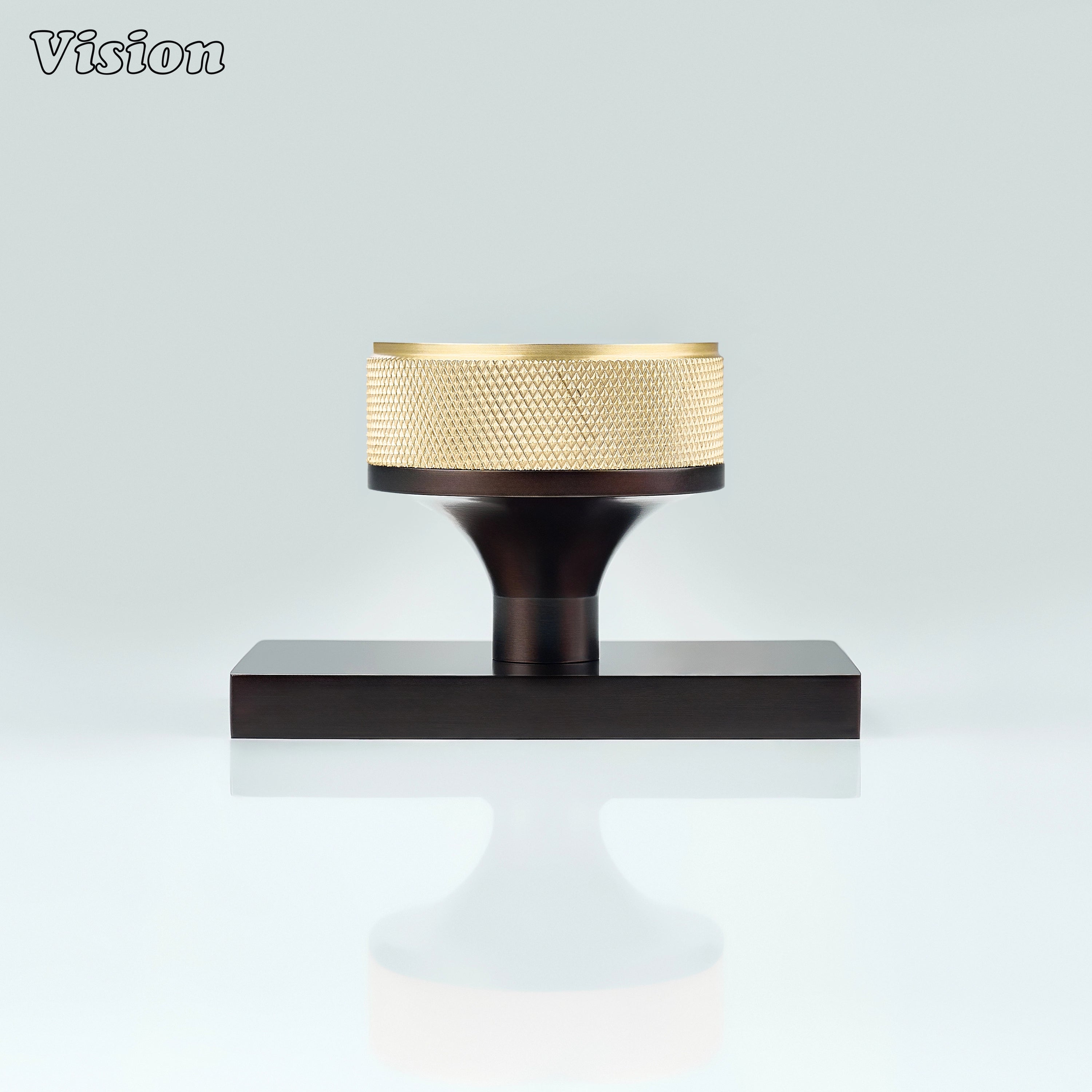 Gold and Oil Rubbed Bronze round knurled brass door knob for door hardware