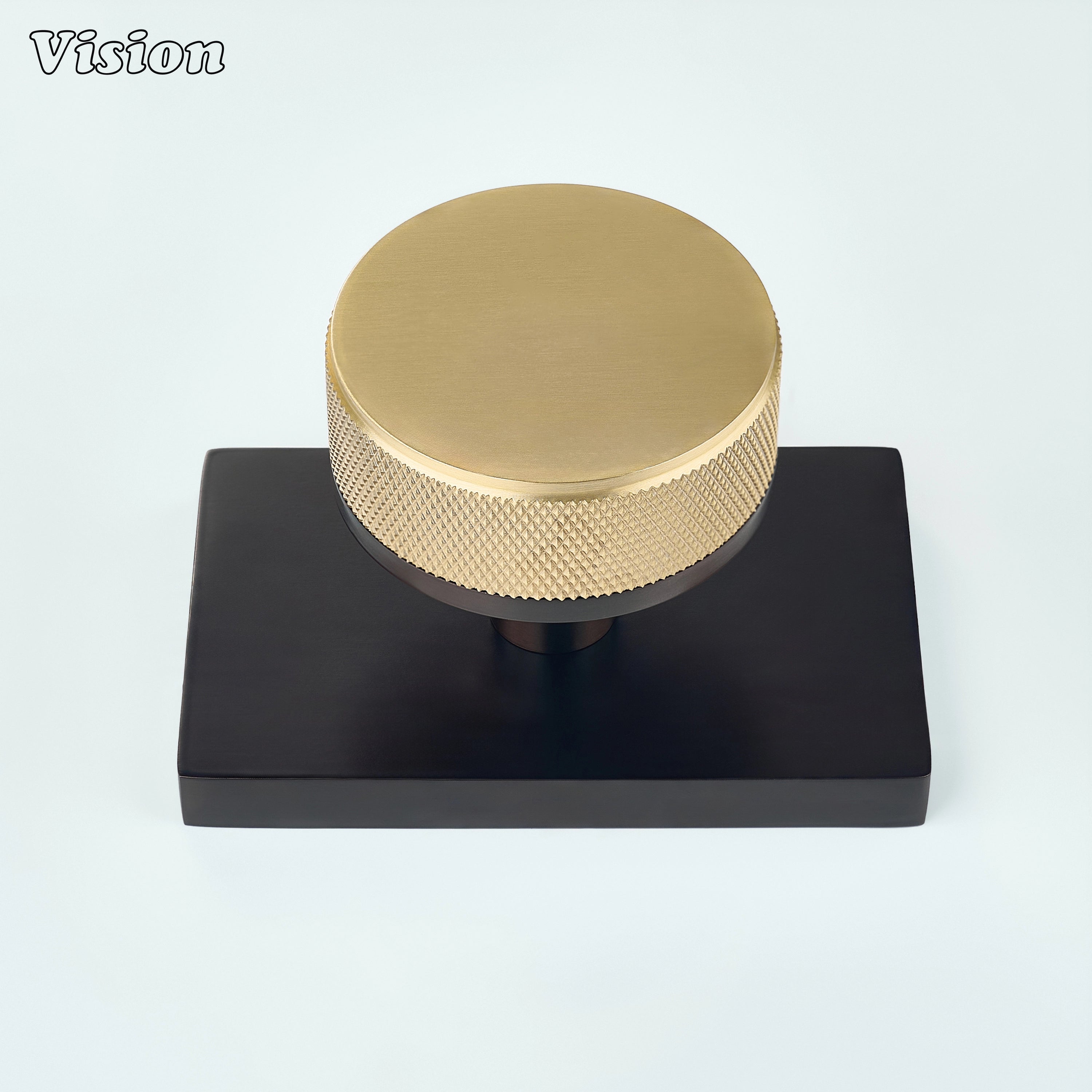 Gold and Oil Rubbed Bronze knurled round door knob for minimalist spaces