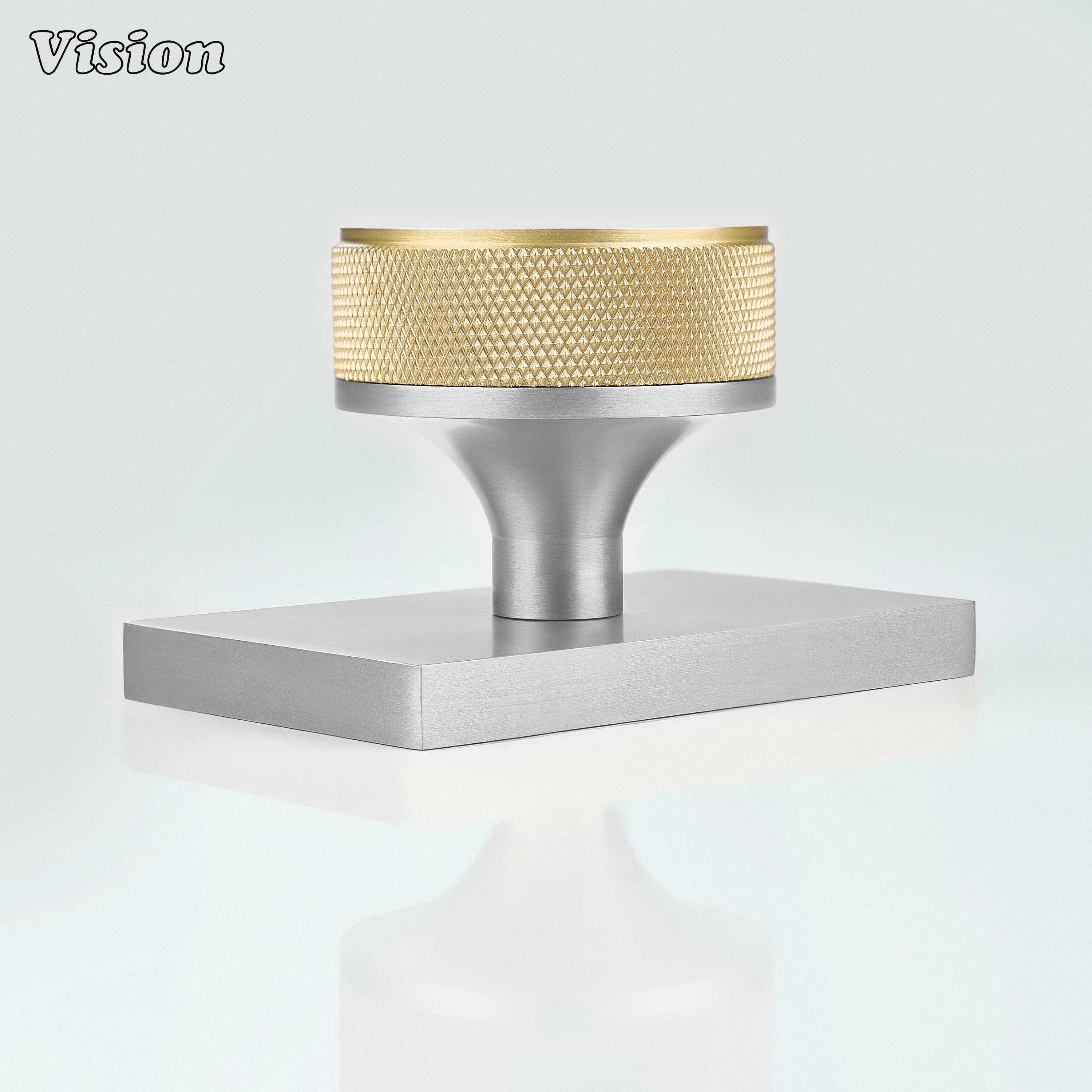 Gold and Silver round knurled brass door knob for contemporary door hardware