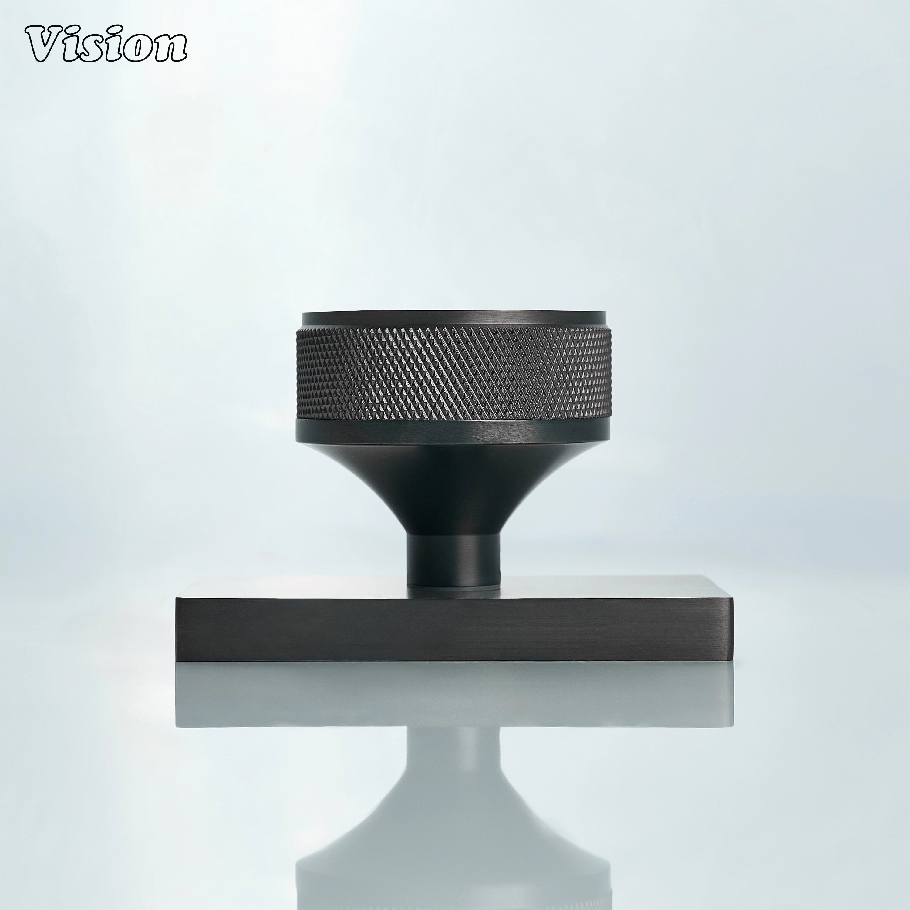 Gunmetal round knurled brass door knob for contemporary interior doors