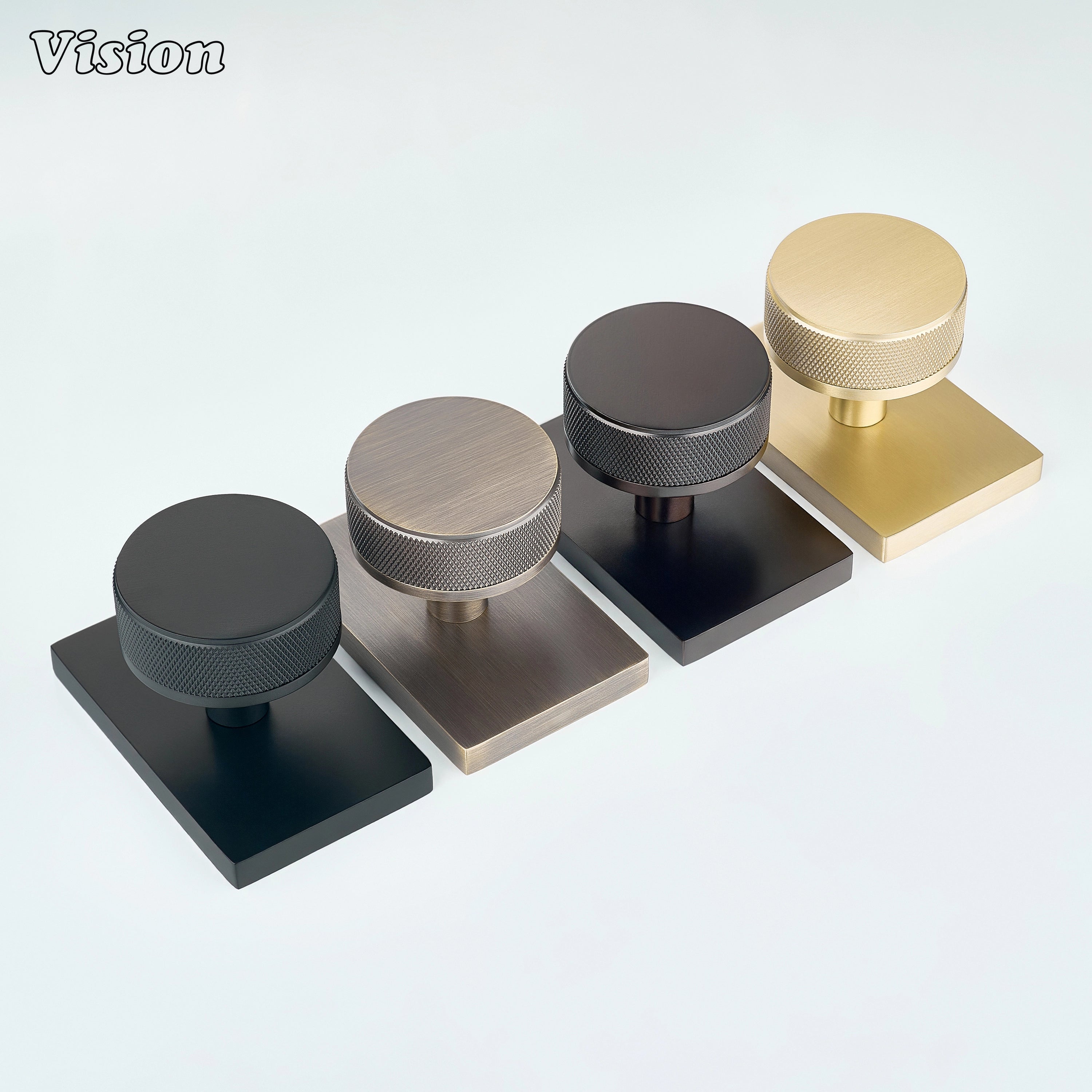 Oil Rubbed Bronze brass door knob with round knurled grip for interior doors