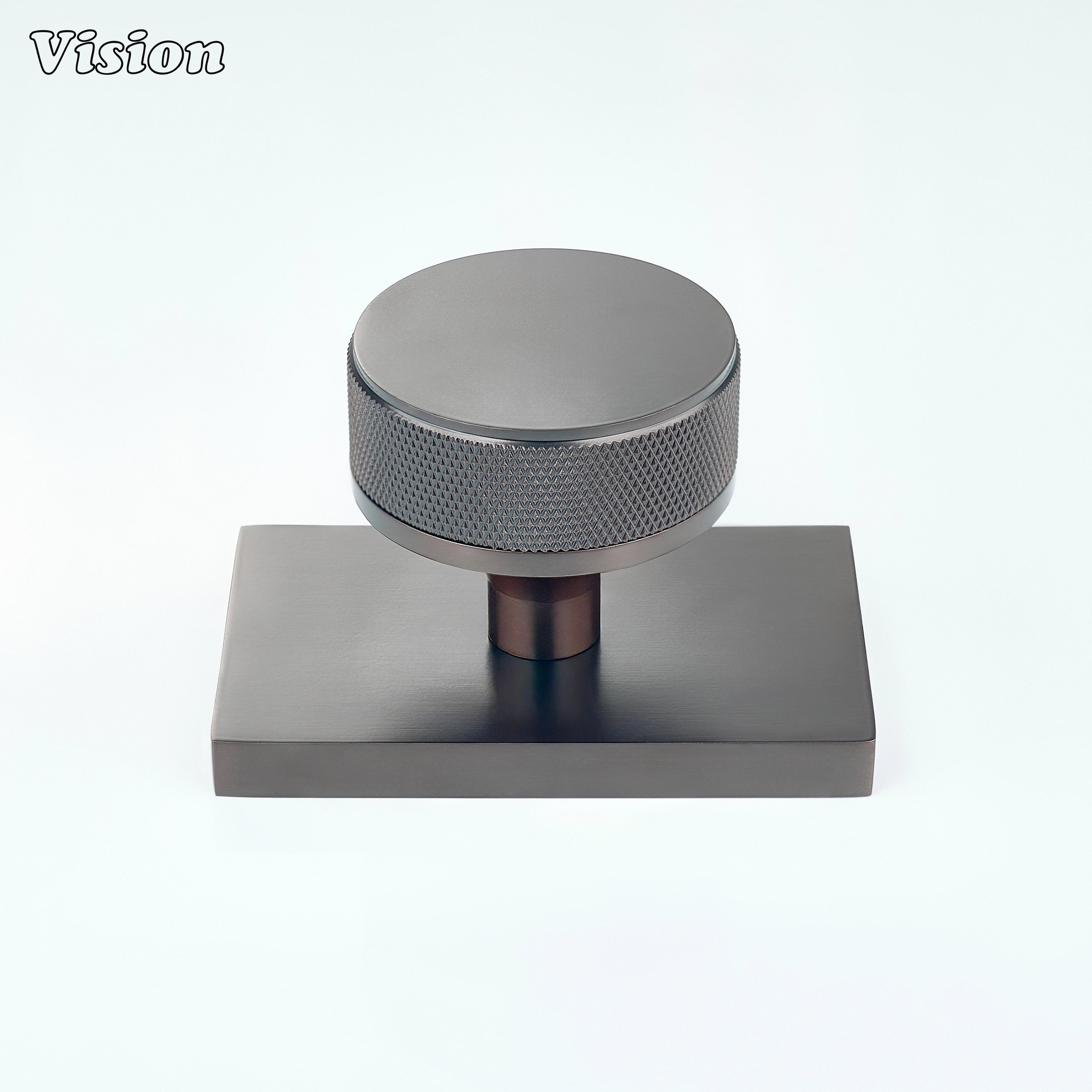 Oil Rubbed Bronze knurled door knob designed for industrial interior doors