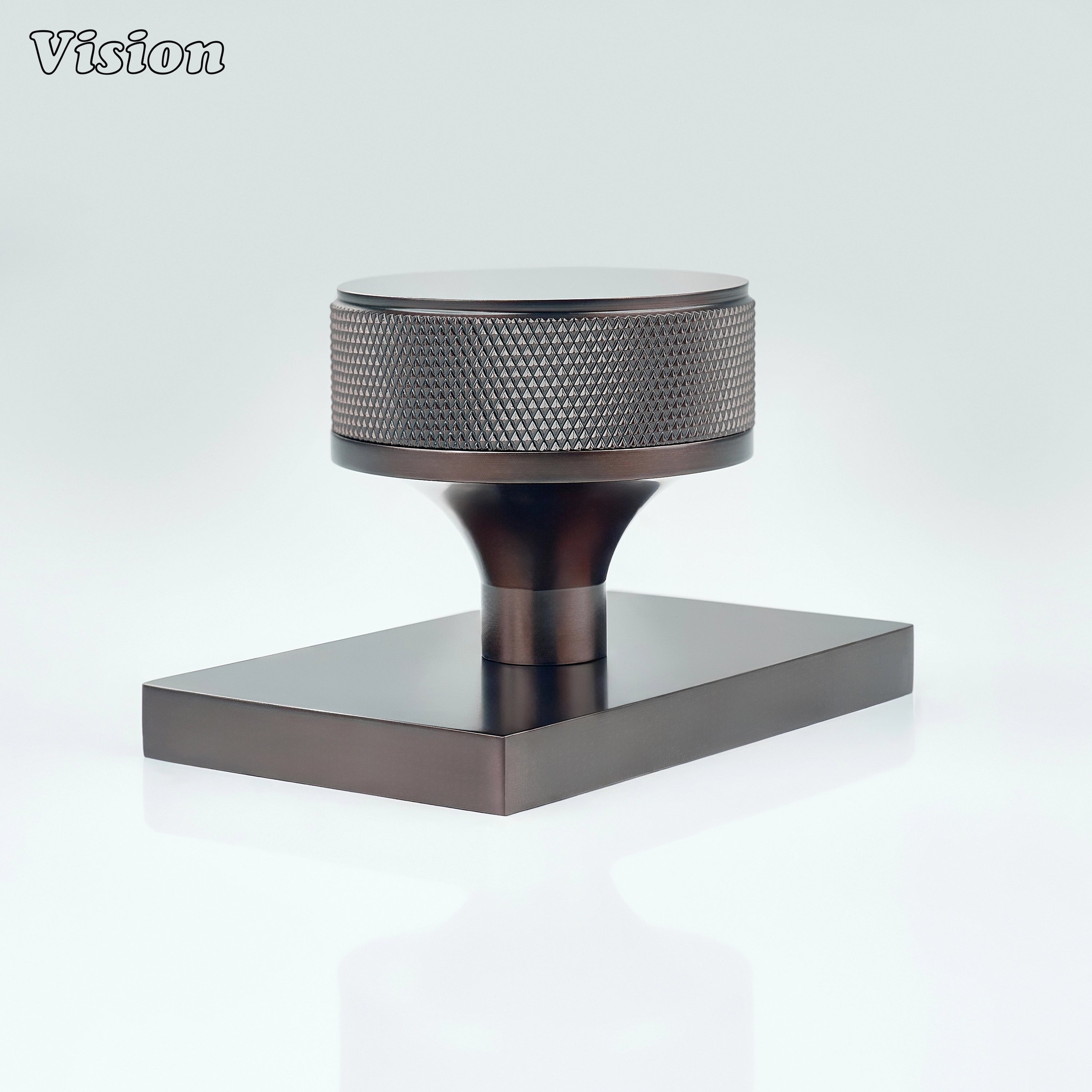 Oil Rubbed Bronze textured door knob with square backplate for door hardware