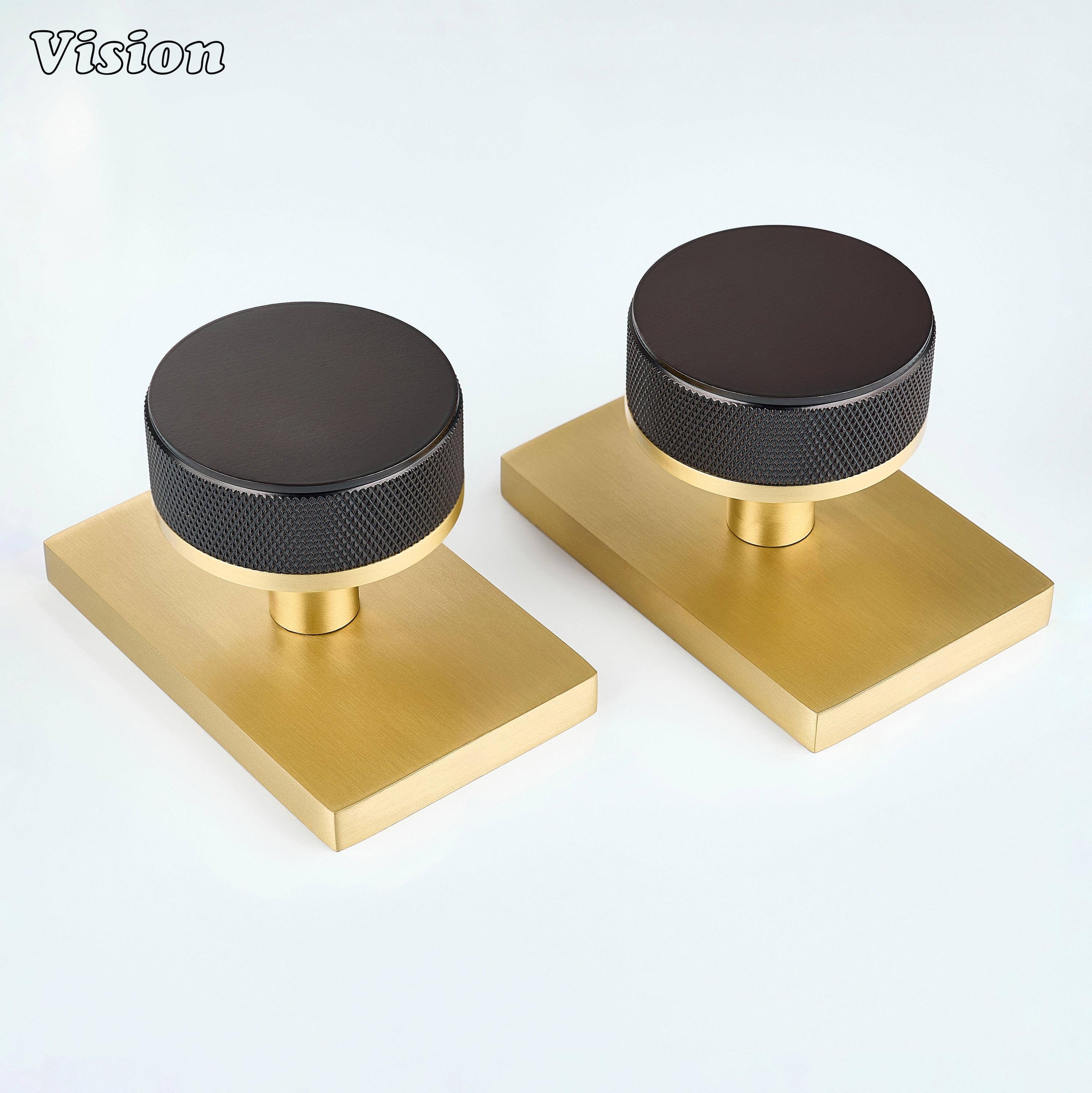 Oil Rubbed Bronze and Gold round knurled door knob for modern interior doors