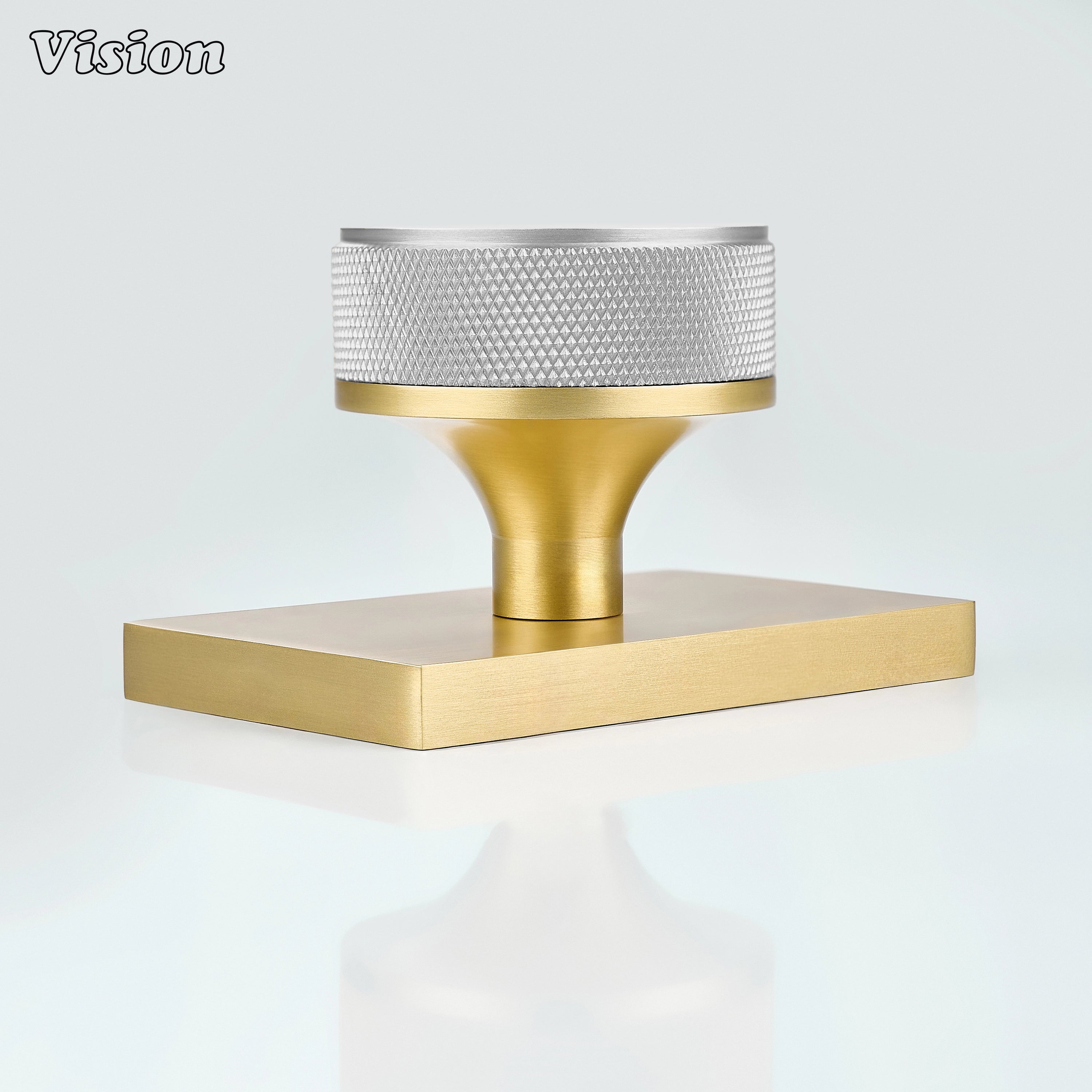 Silver and Gold round knurled brass door knob for door hardware
