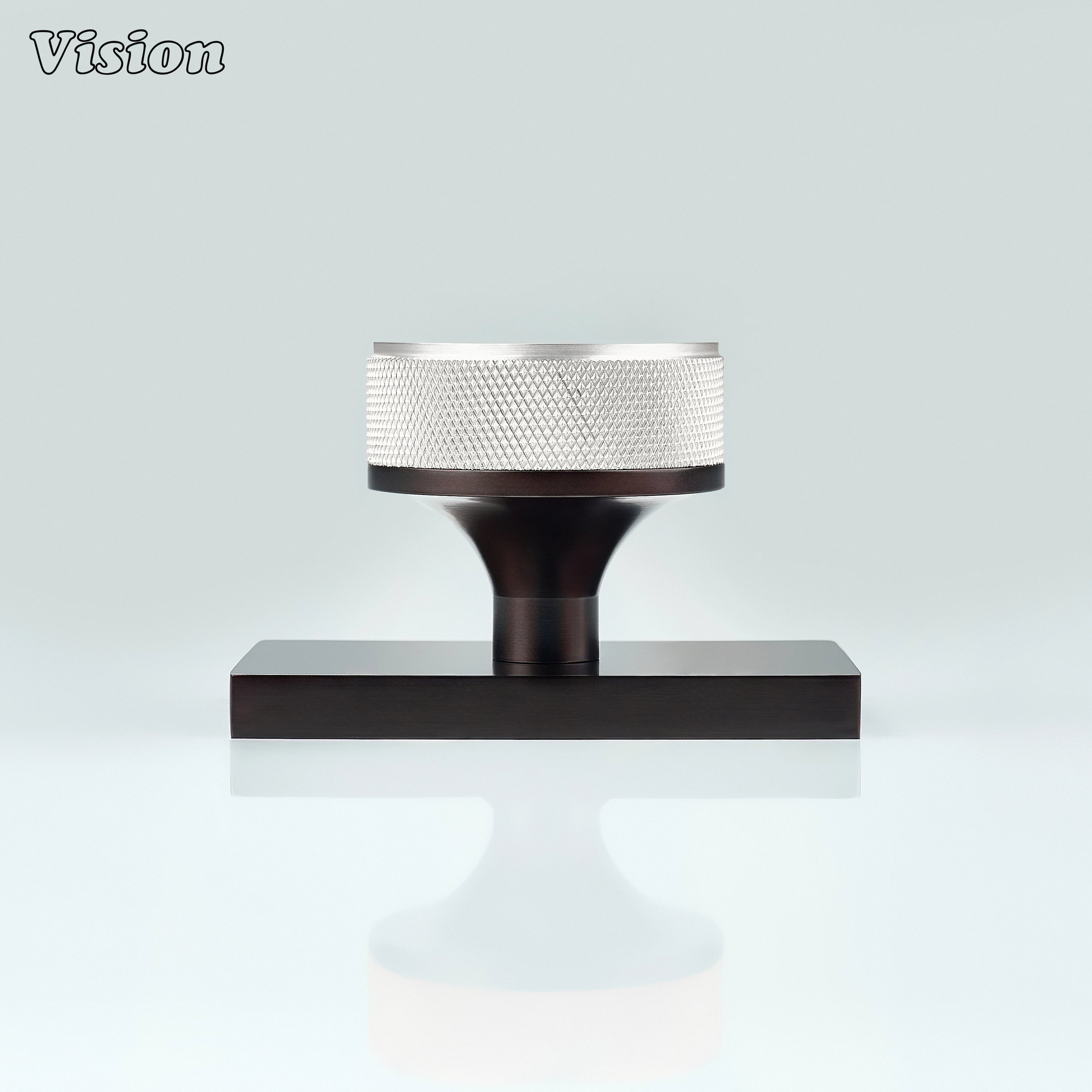 Silver and Oil Rubbed Bronze round knurled brass door knob for door hardware