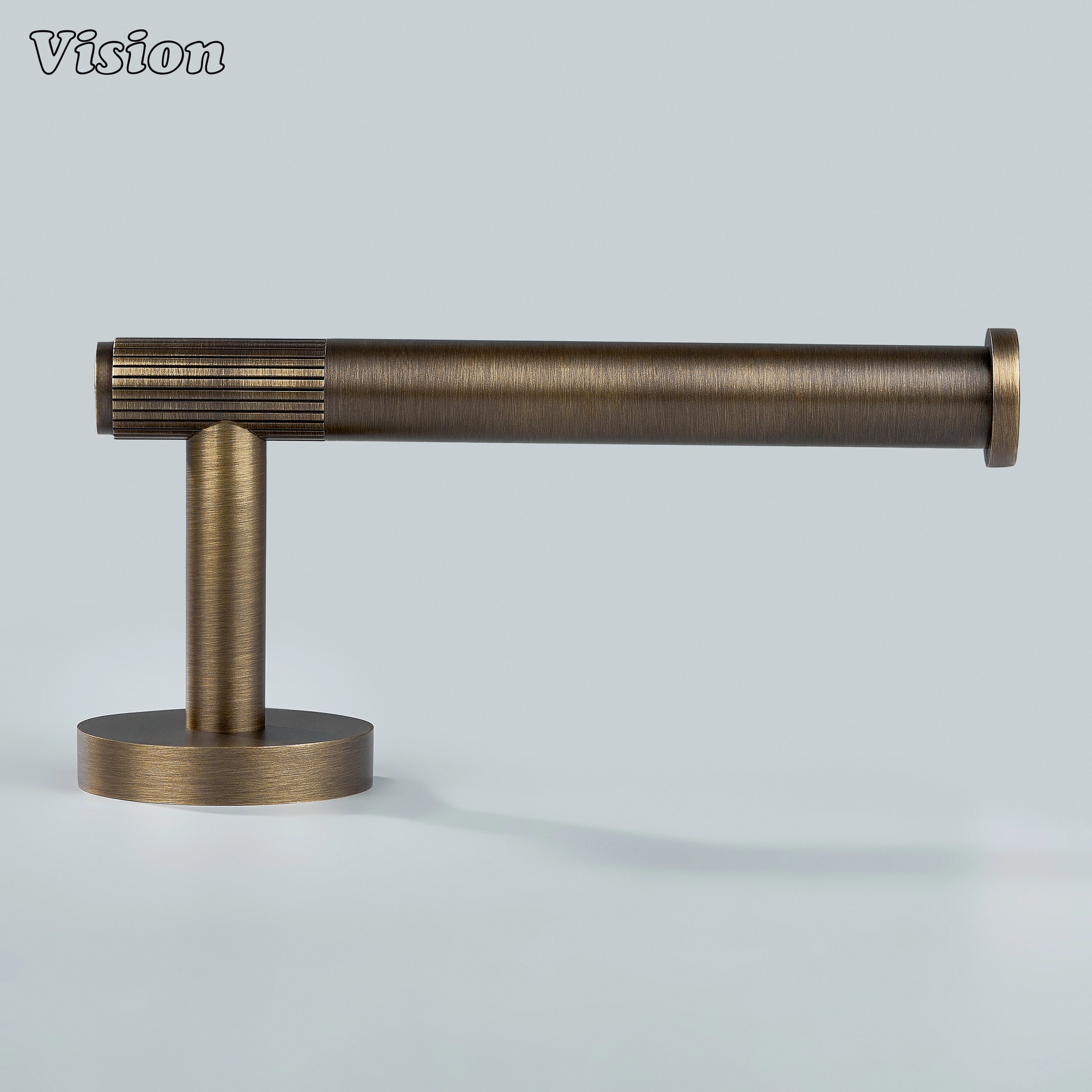 Antique Bronze brass toilet paper holder with cylindrical bar for bathrooms