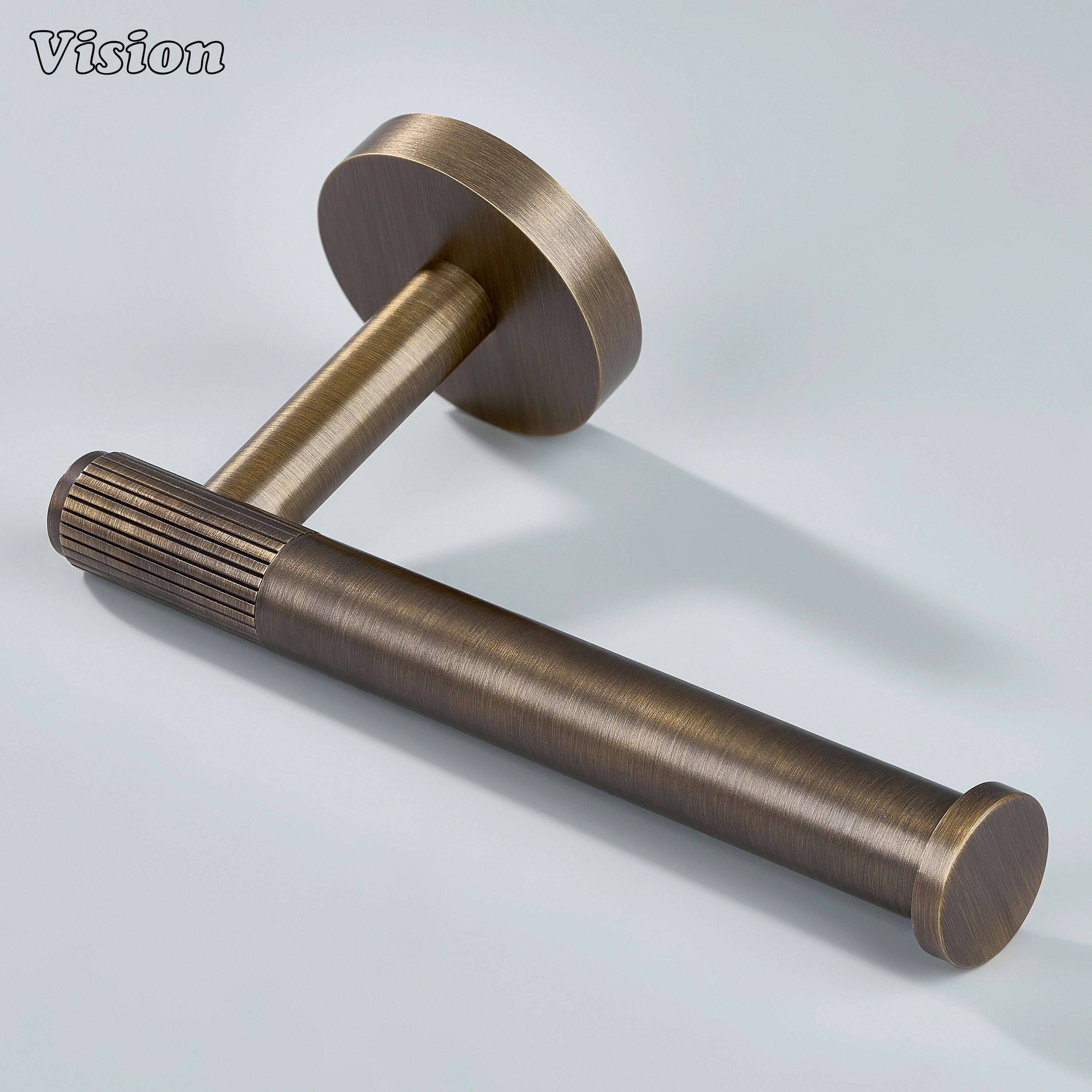 Linear brass toilet paper holder Antique Bronze for classic bathroom interiors