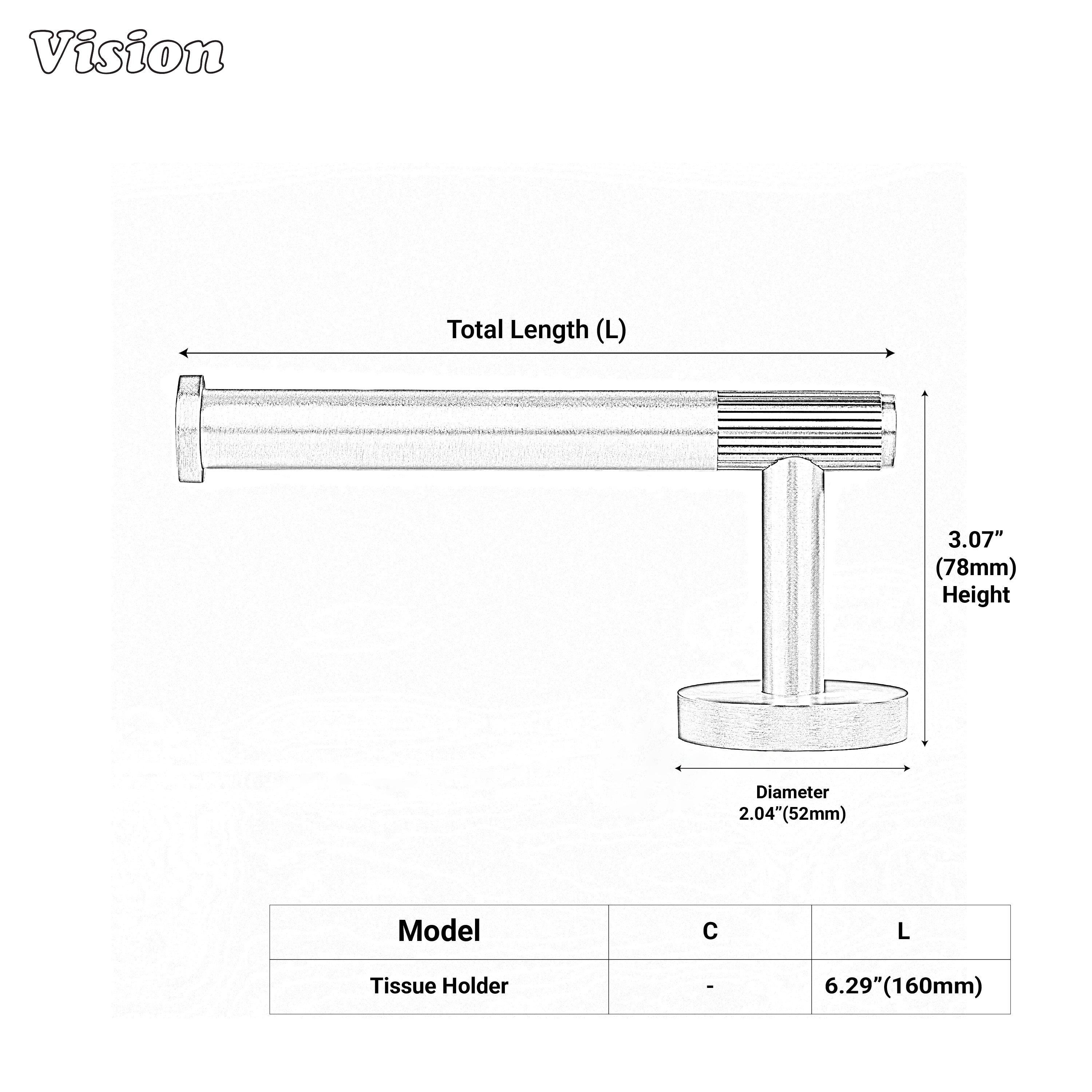 Premium Gold brass toilet roll holder with linear knurled detailing