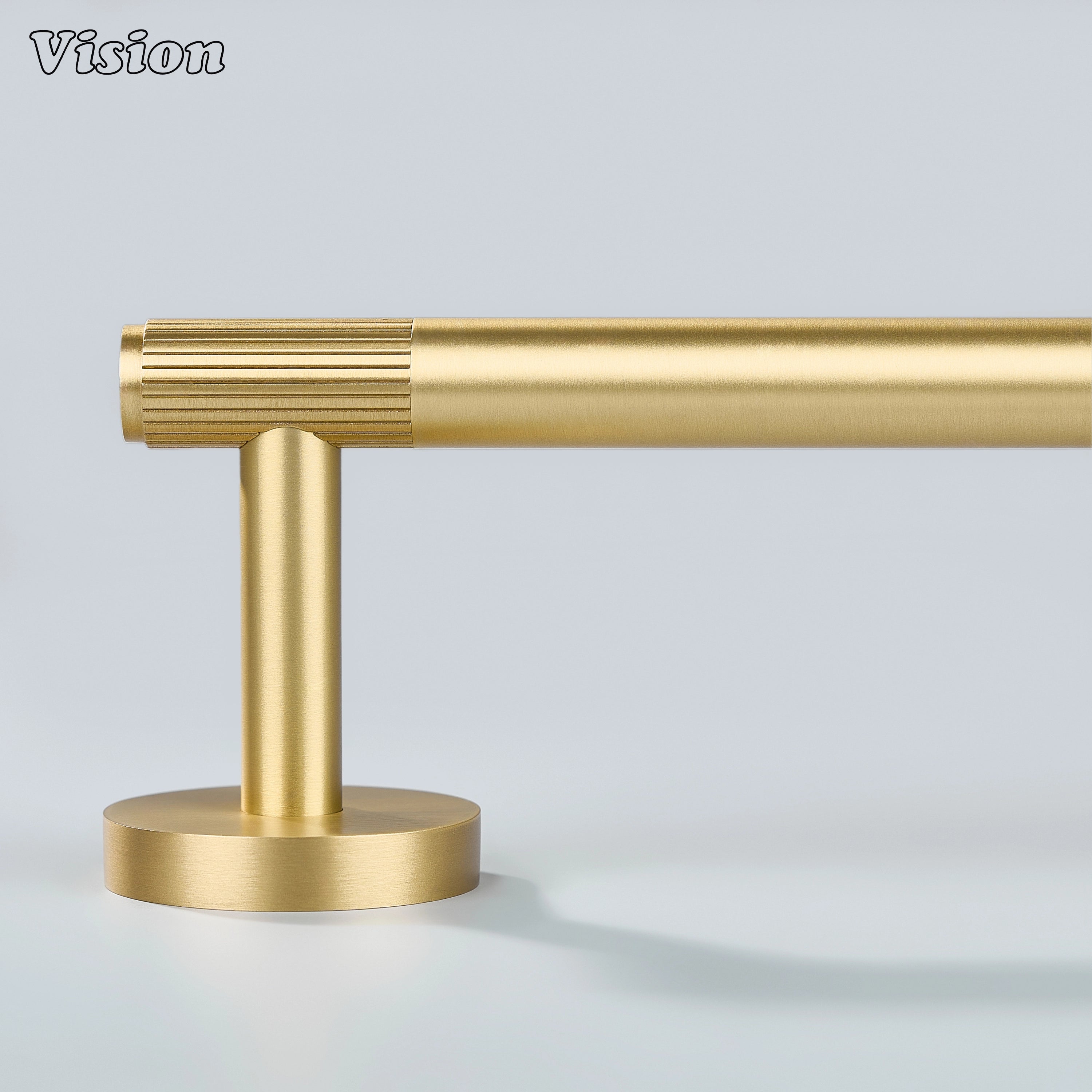 Solid brass toilet paper holder Gold with linear form for contemporary bathrooms