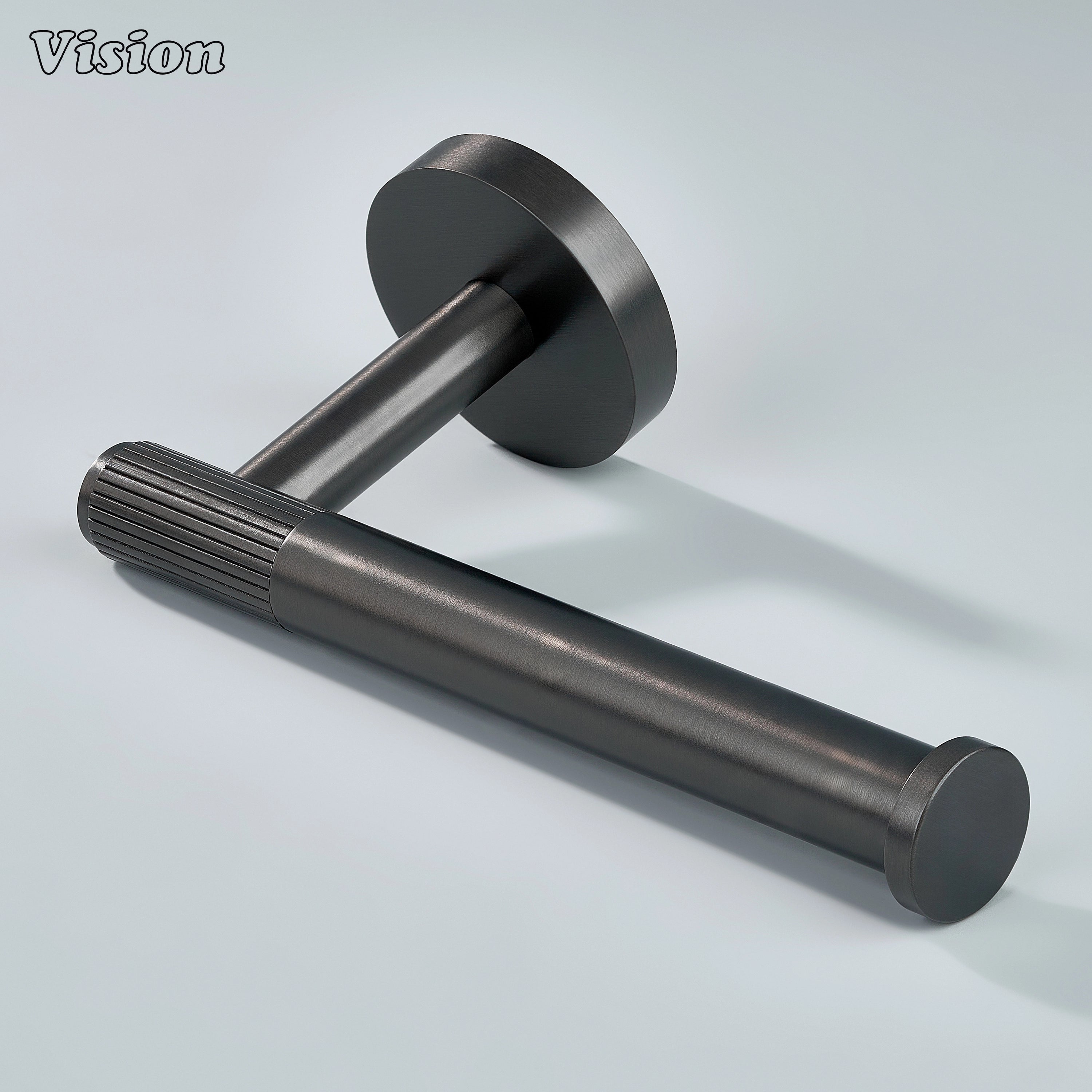 Linear brass toilet paper holder Gunmetal for contemporary washrooms