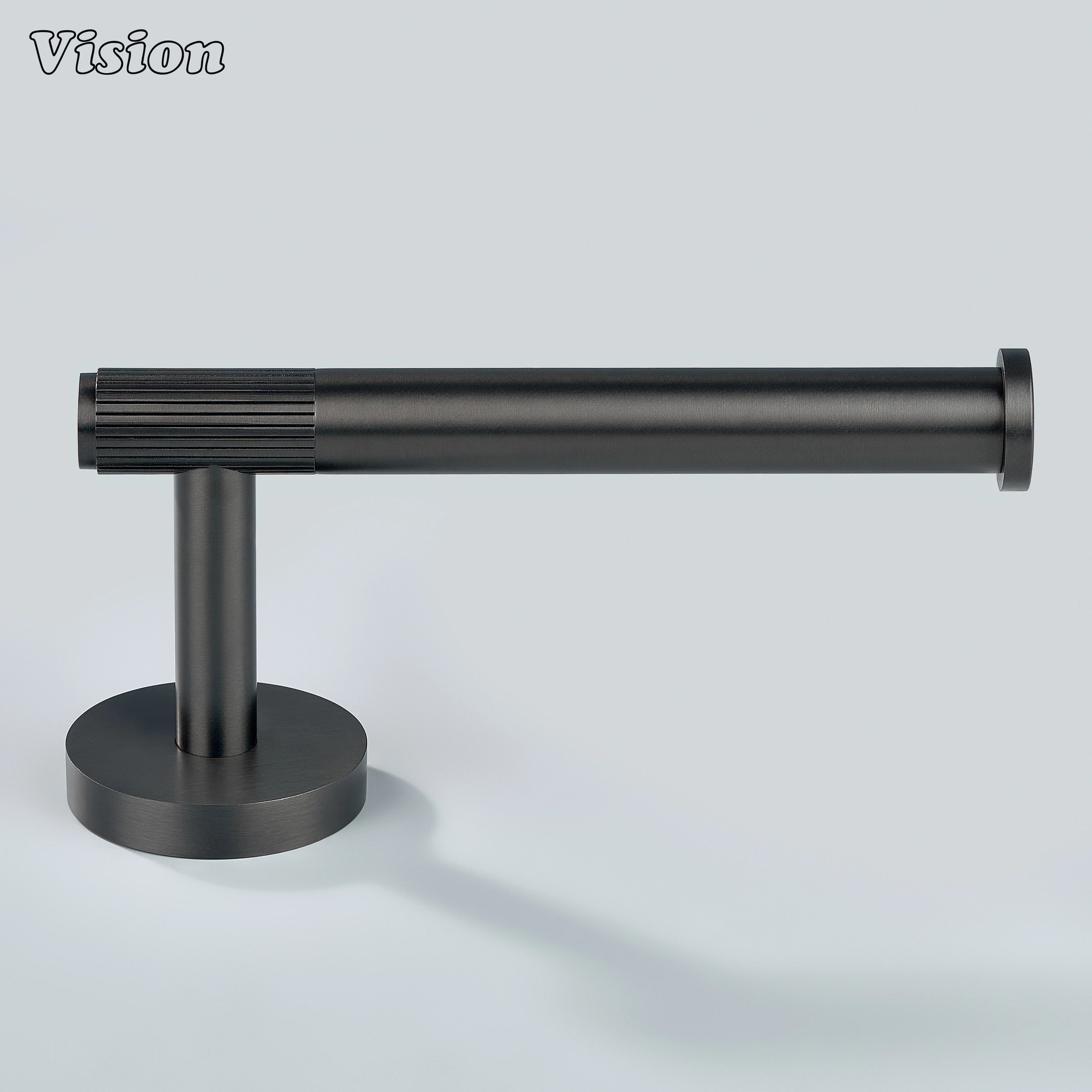 Wall mounted brass toilet paper holder Gunmetal with straight bar profile