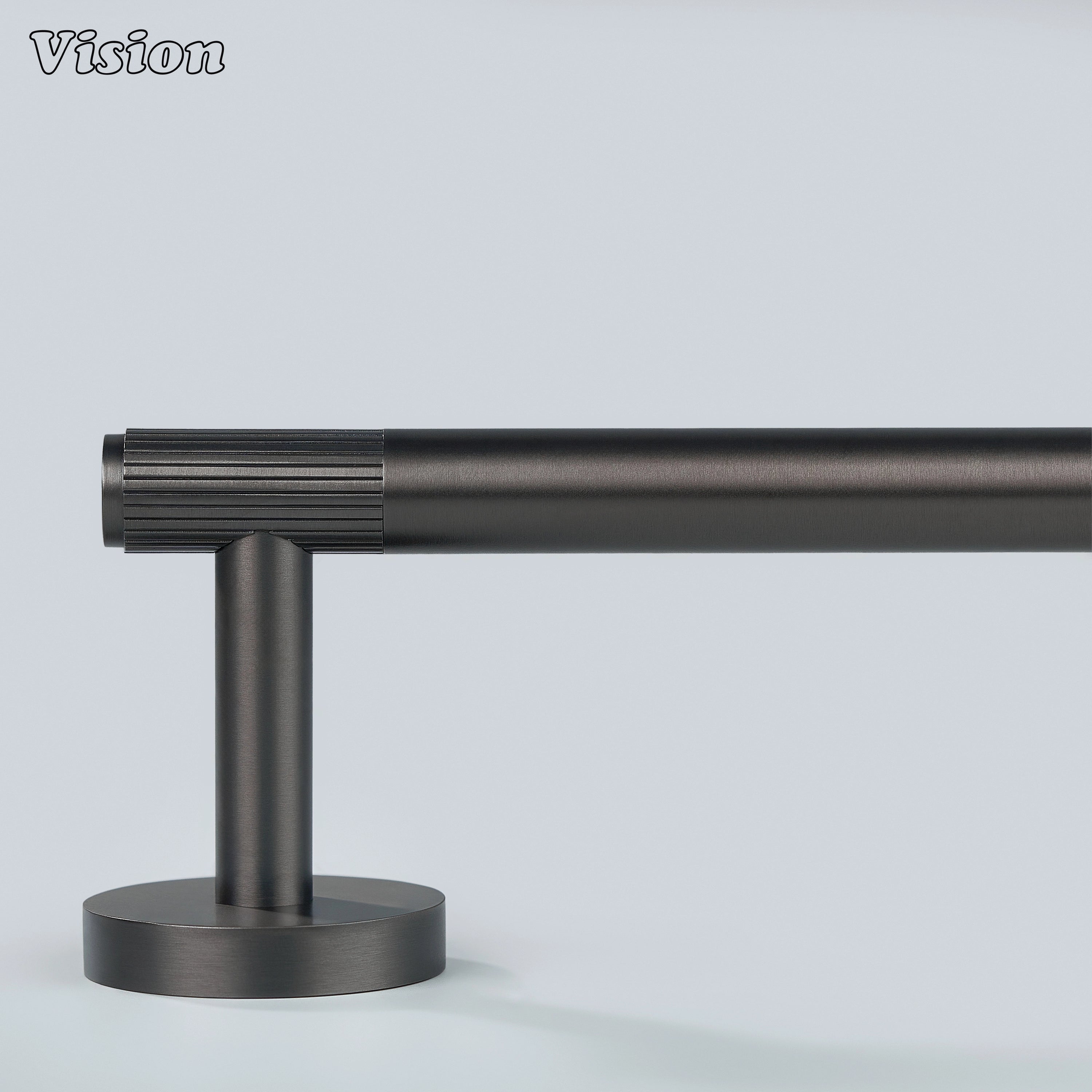 Gunmetal finish linear brass toilet paper holder for powder rooms