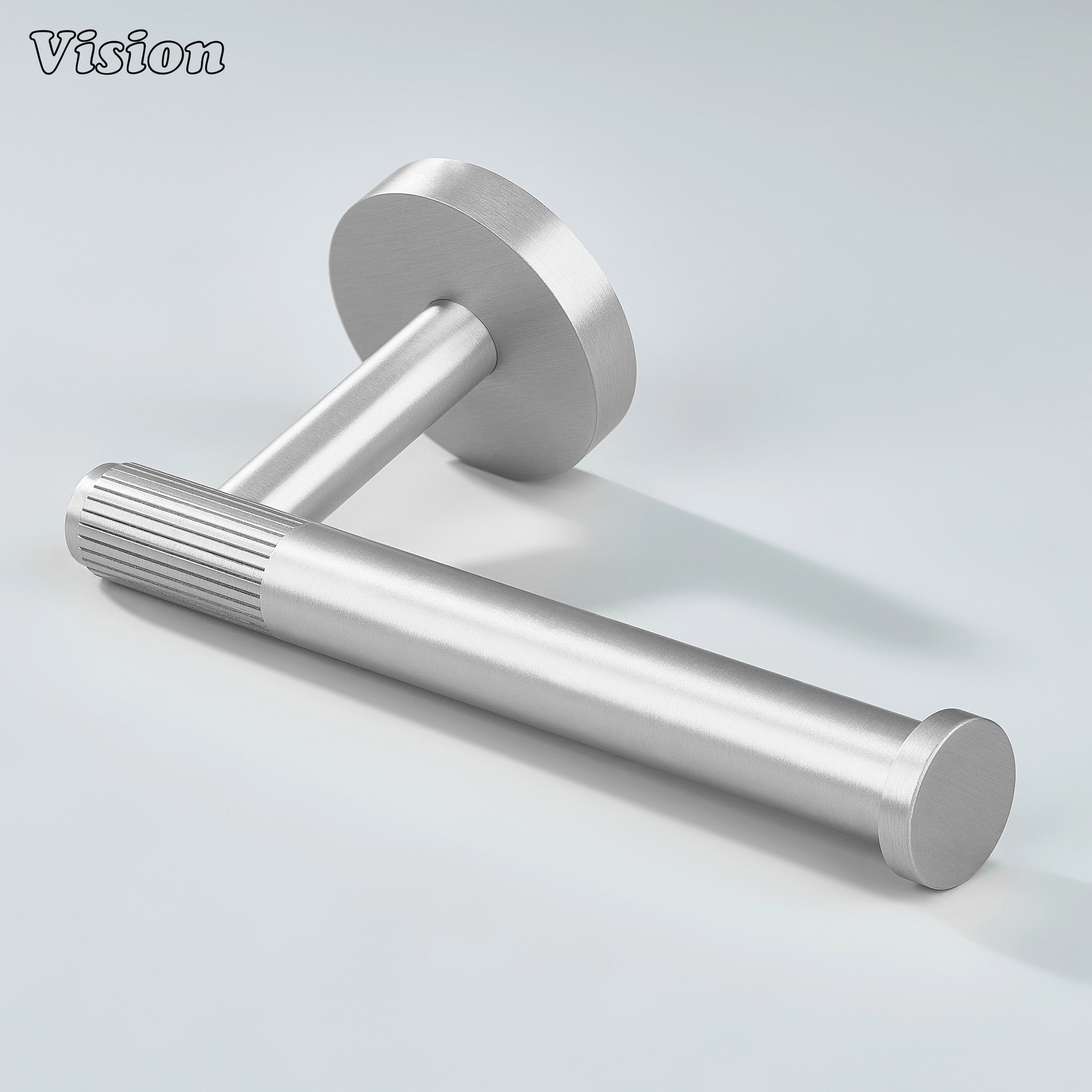 Linear brass toilet paper holder Silver for modern washrooms