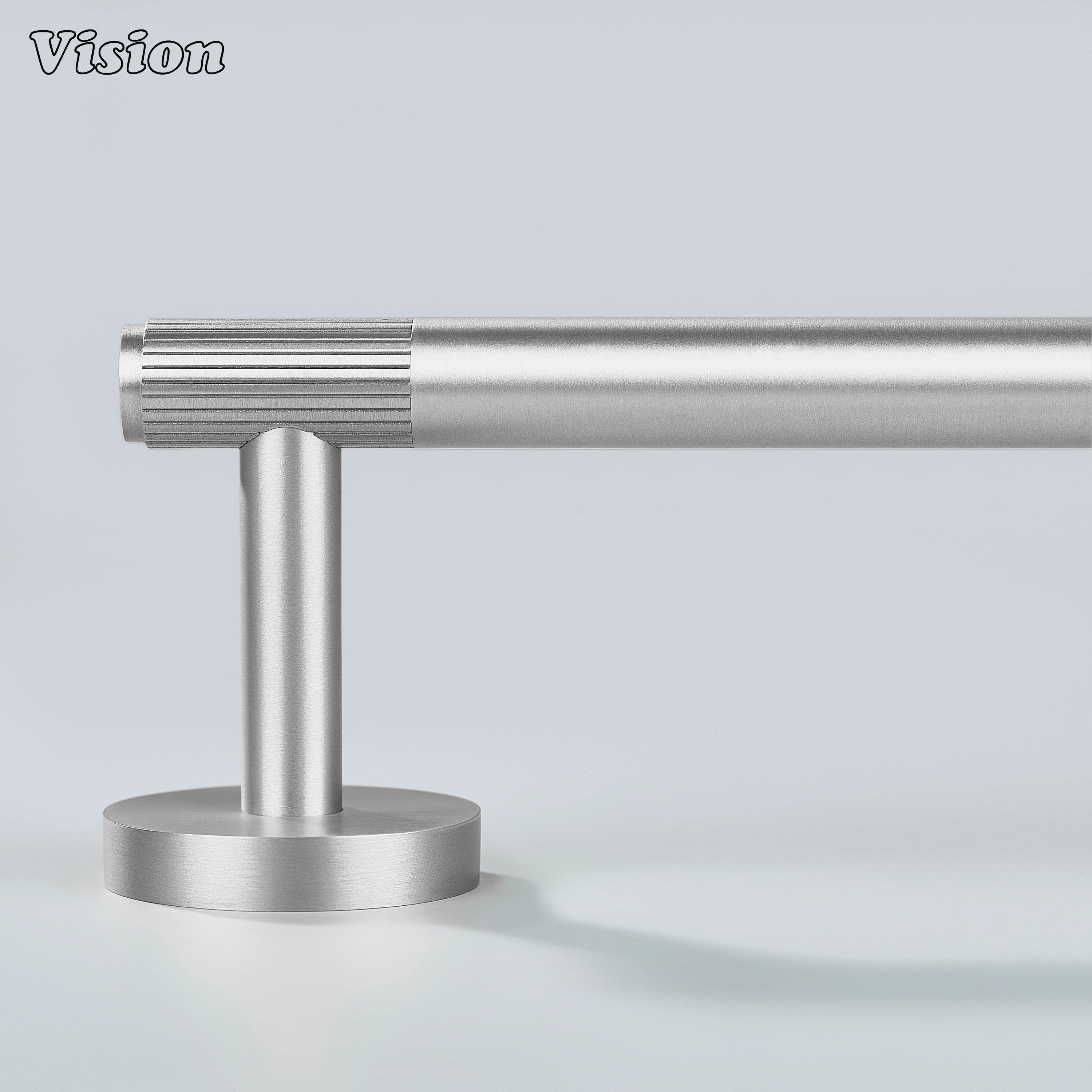 Linear profile brass toilet paper holder Silver for powder rooms