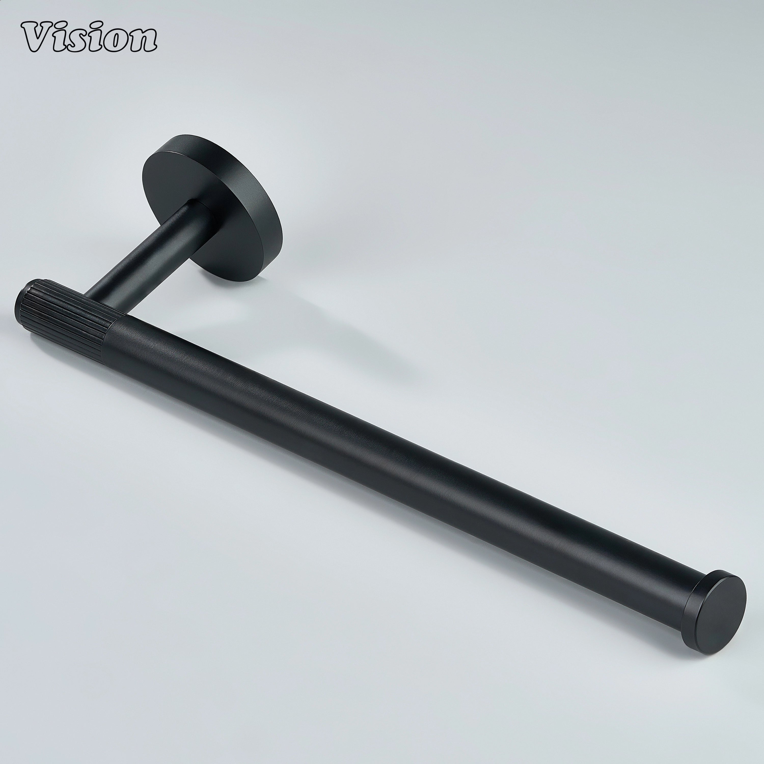 Premium brass towel holder in Black for contemporary bathroom walls