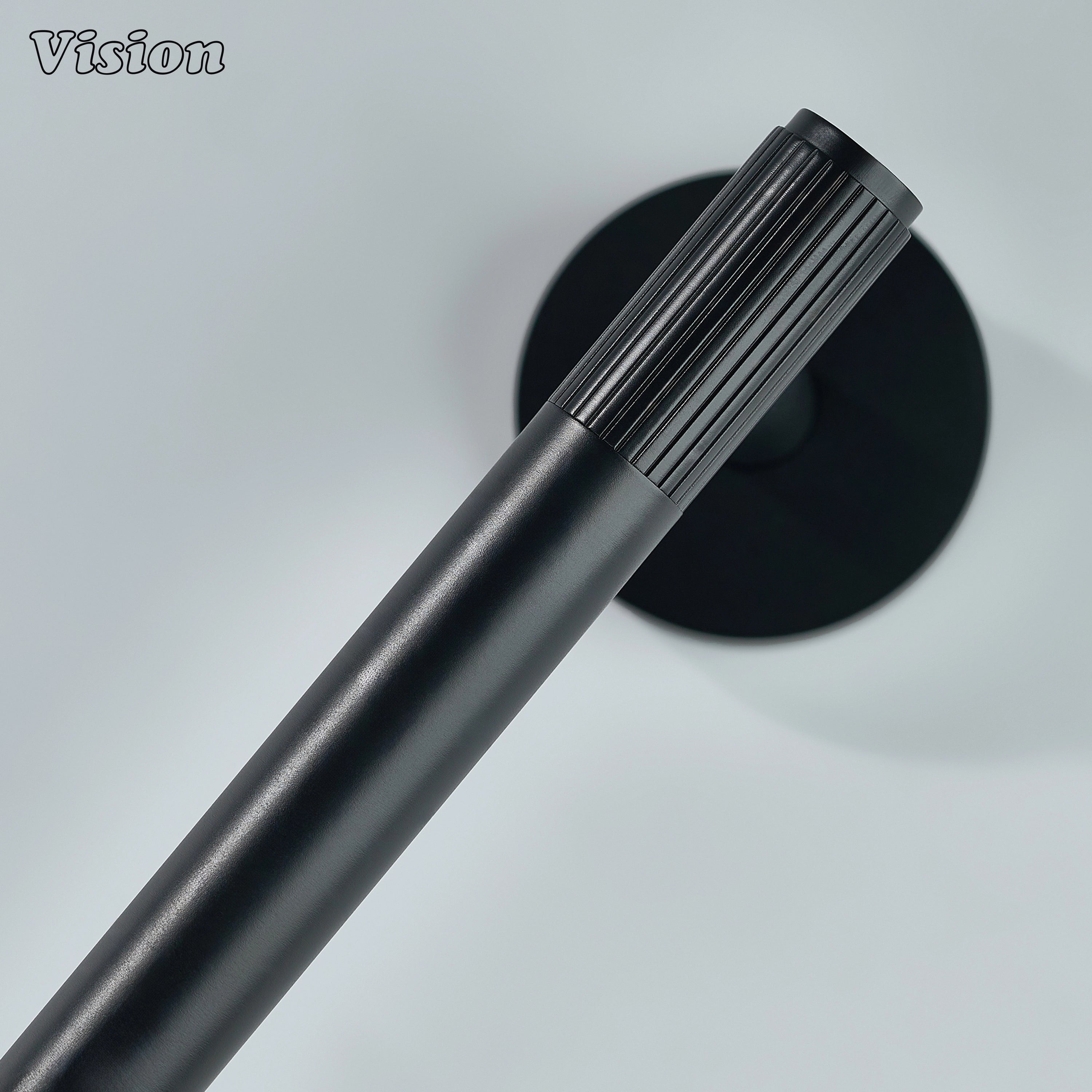 Modern Black brass towel holder with cylindrical bar