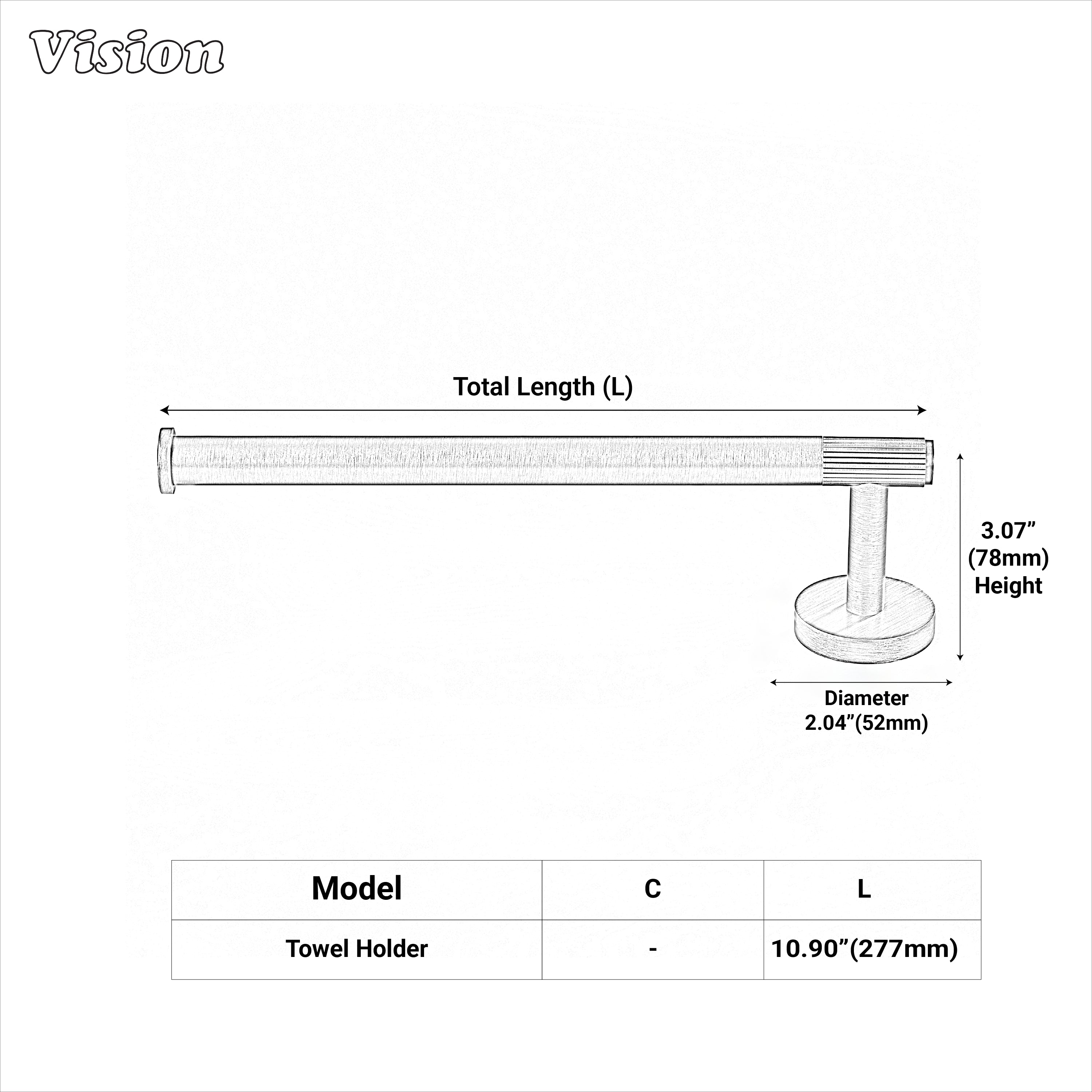 Gunmetal linear brass towel holder for premium bathroom accessories