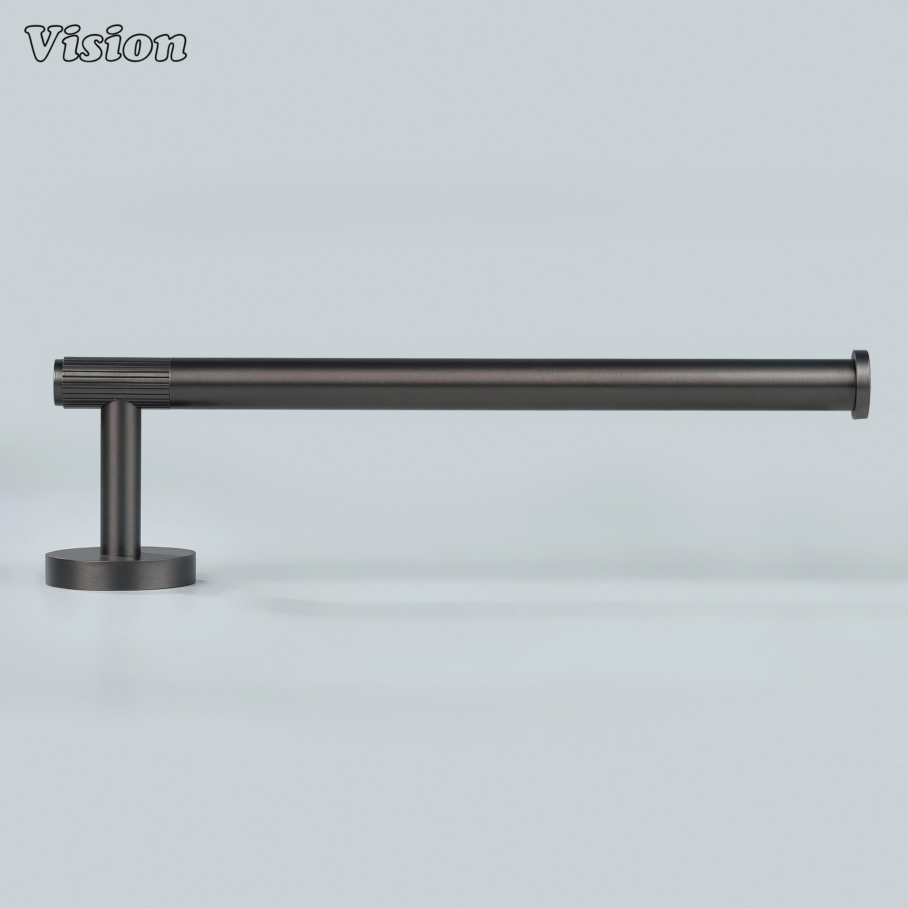 Gunmetal finish solid brass towel holder for contemporary bathroom walls