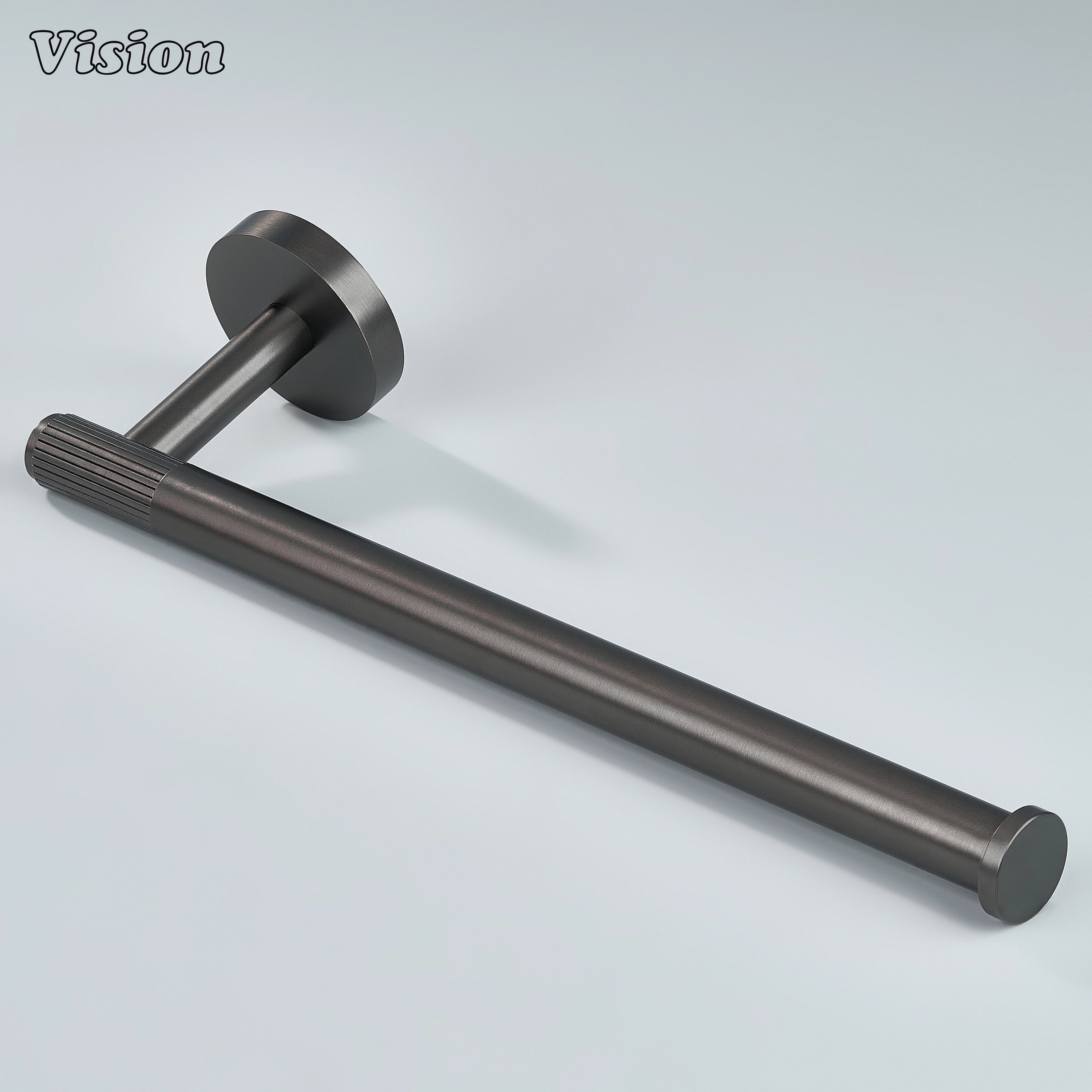 Linear brass towel holder Gunmetal finish with sleek bar for towel storage