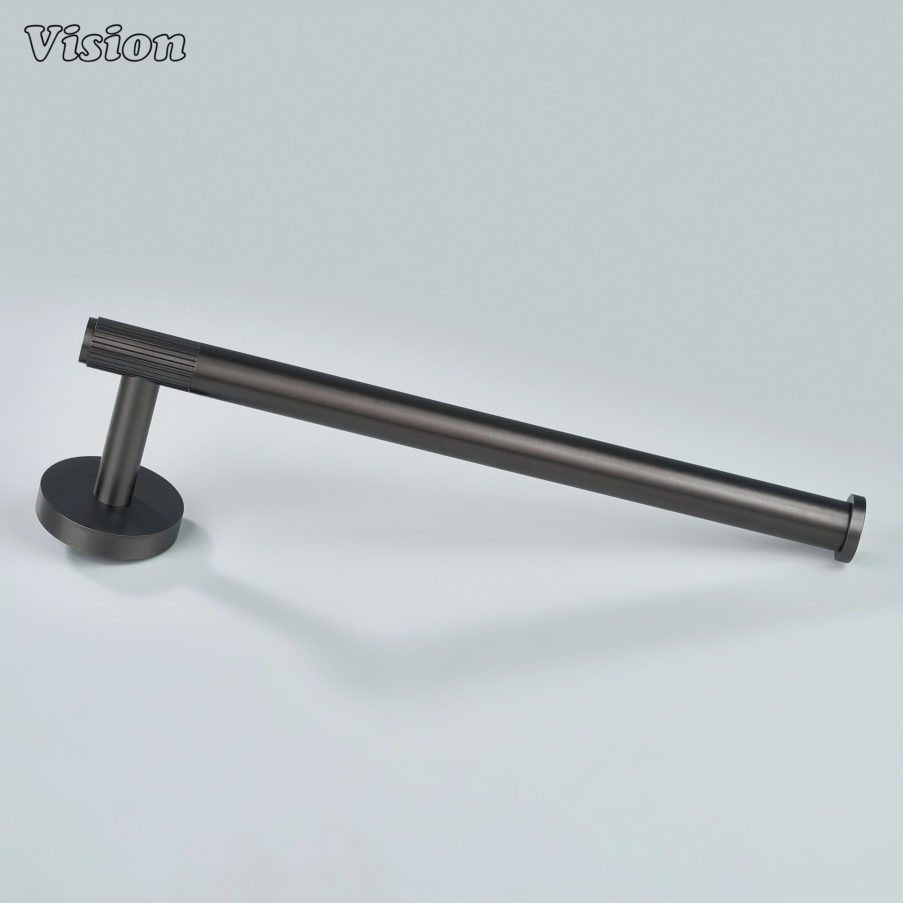 Premium brass towel holder in Gunmetal with linear bar profile