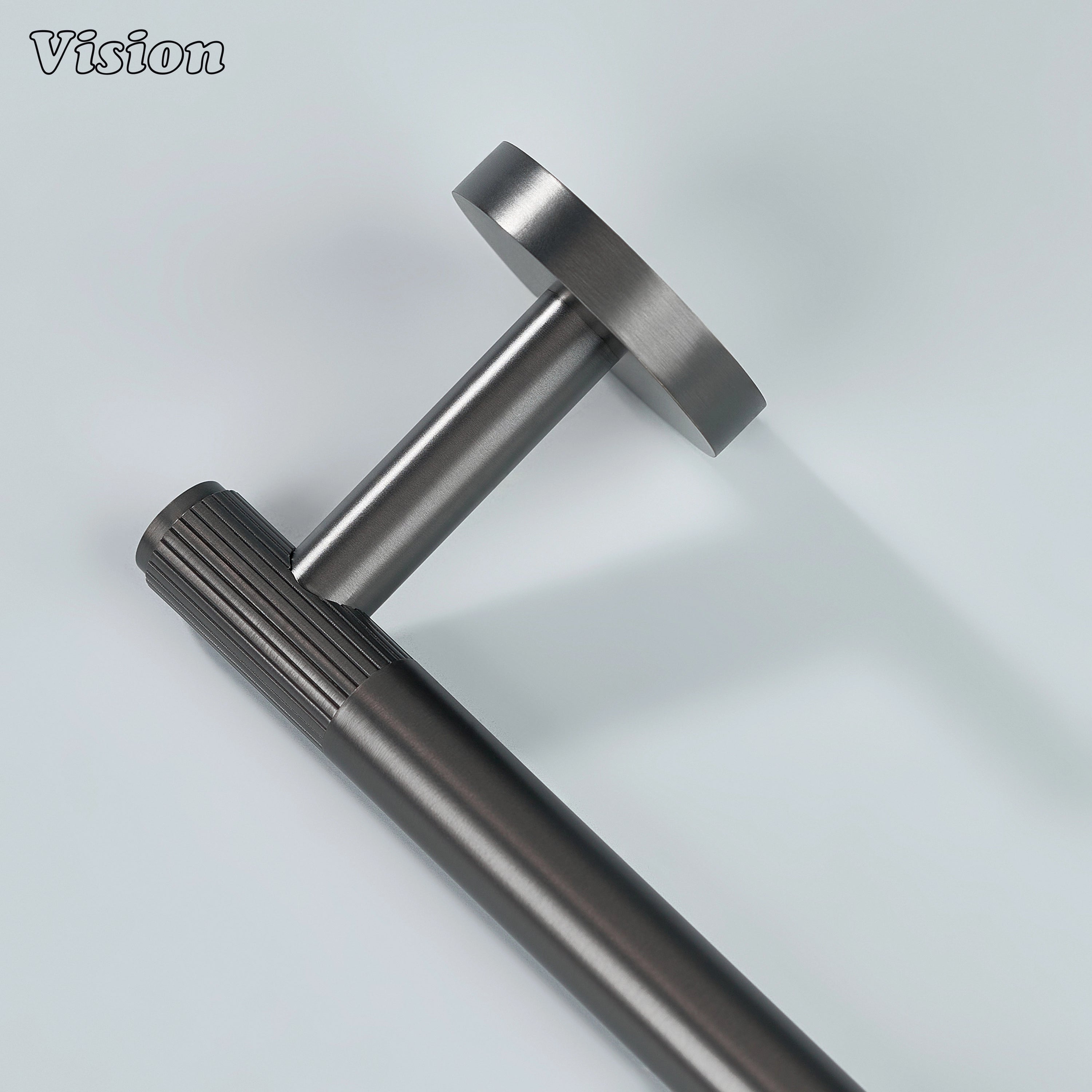 Modern Gunmetal brass towel holder with smooth bar design