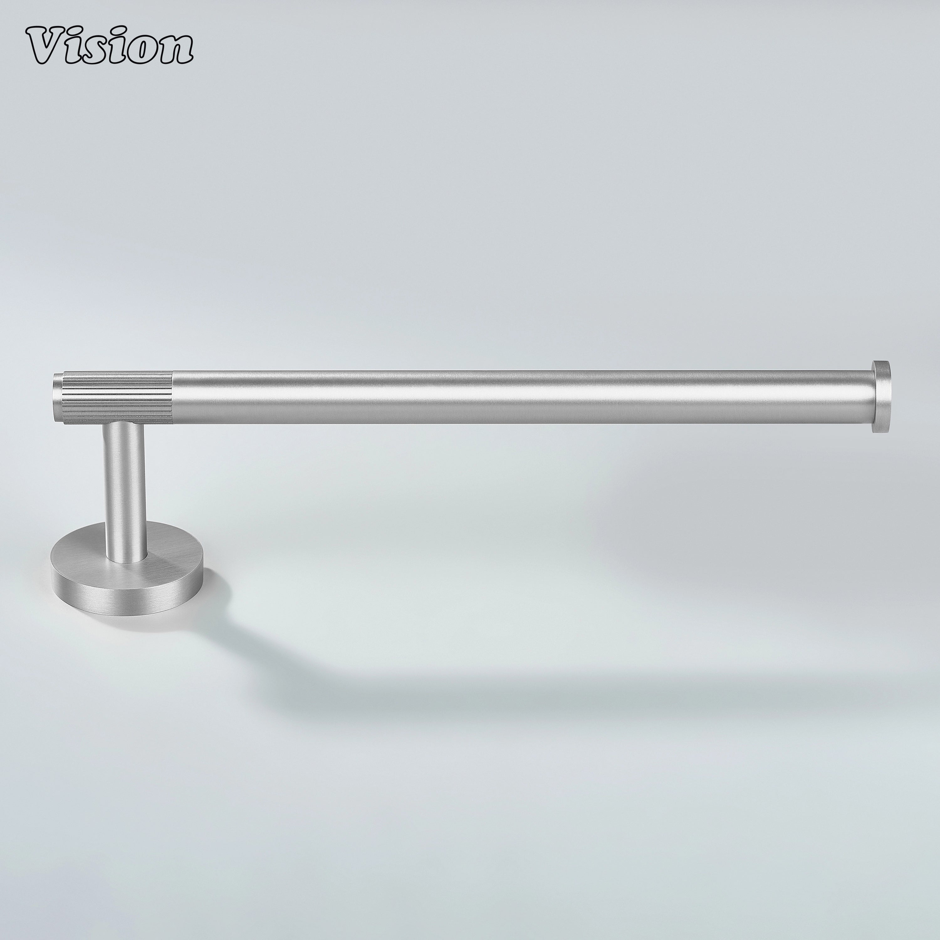Linear brass towel holder Silver finish with sleek bar design