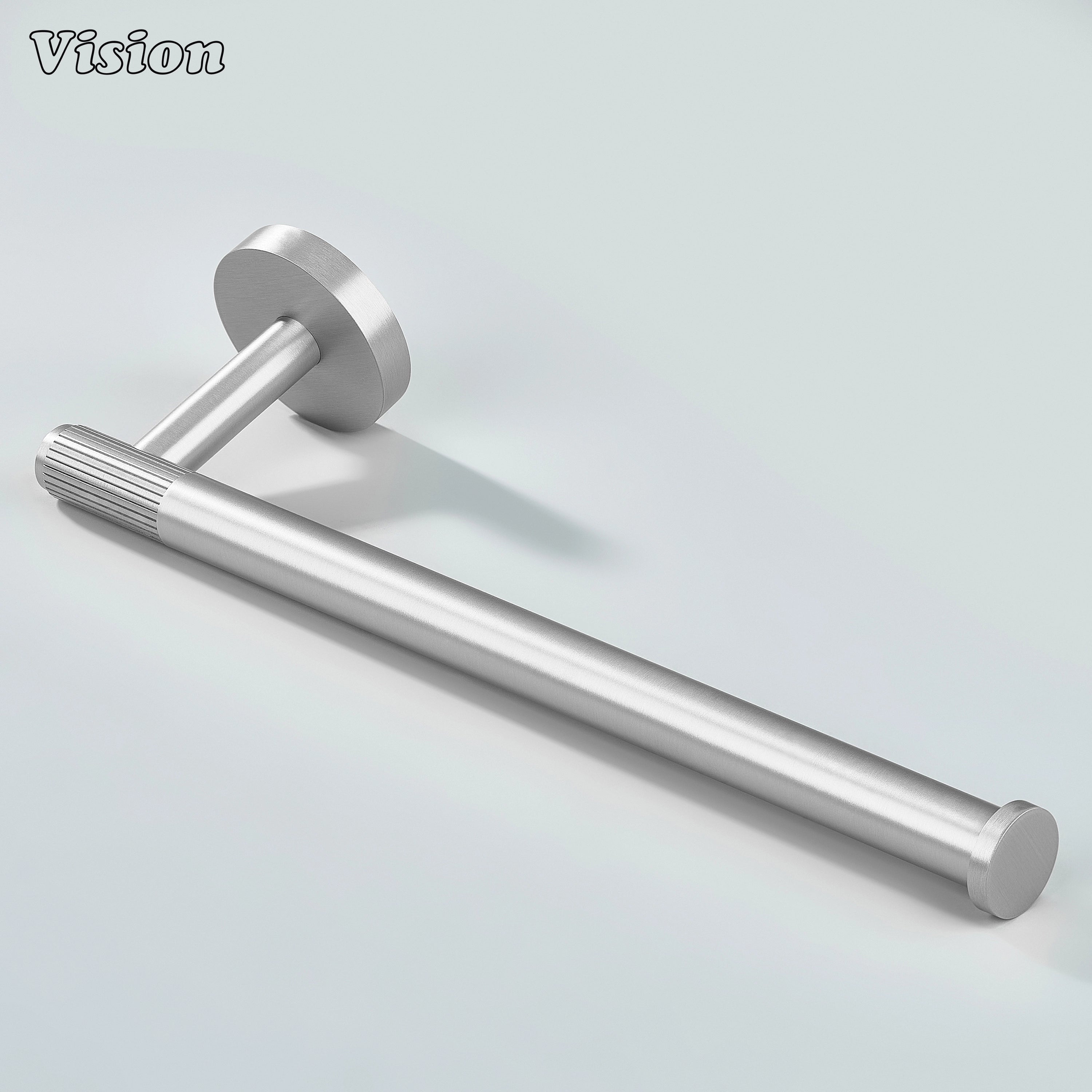 Premium solid brass towel holder in Silver for bathroom walls