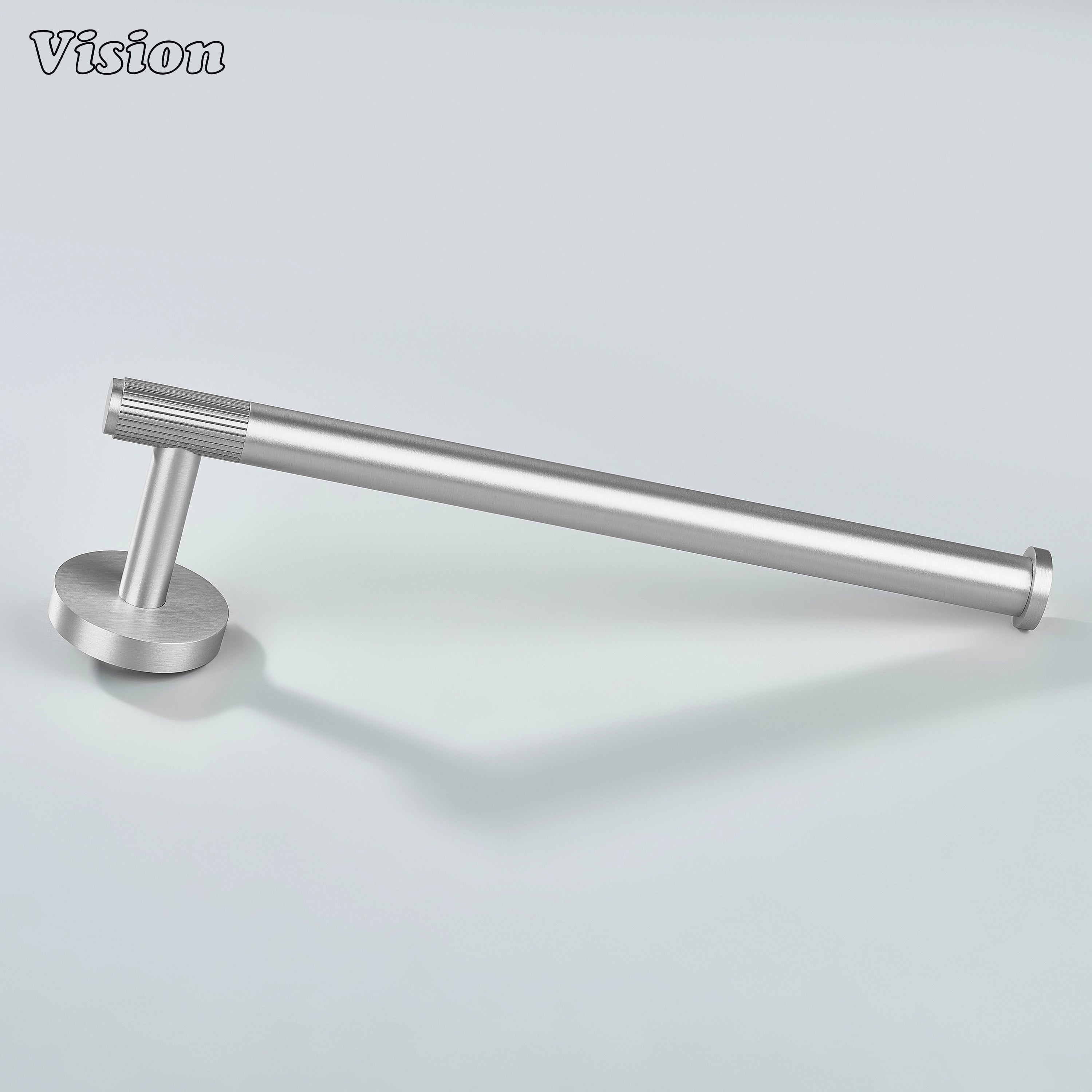 Wall mounted brass towel holder Silver with minimalist form