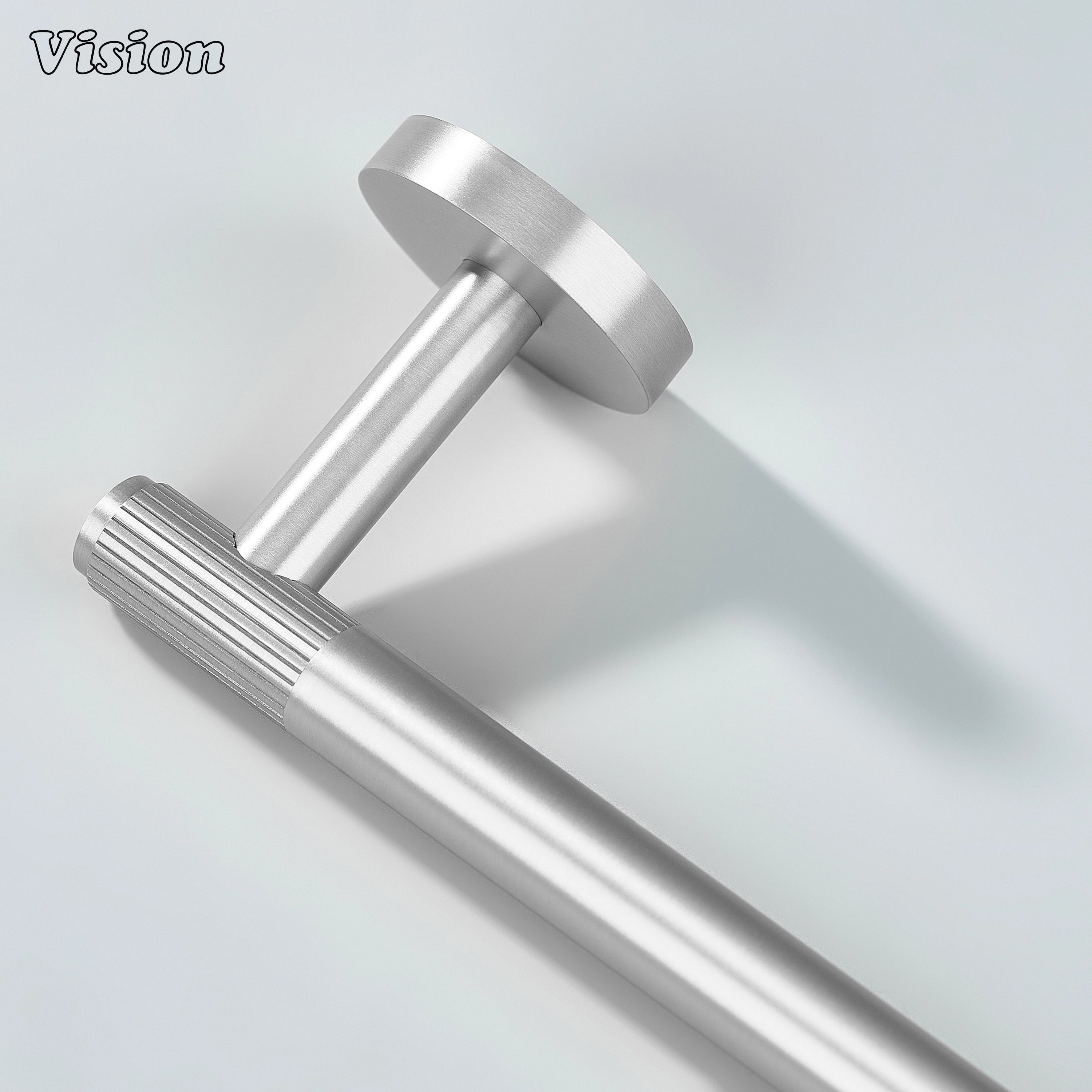 Modern Silver brass towel holder with cylindrical bar design