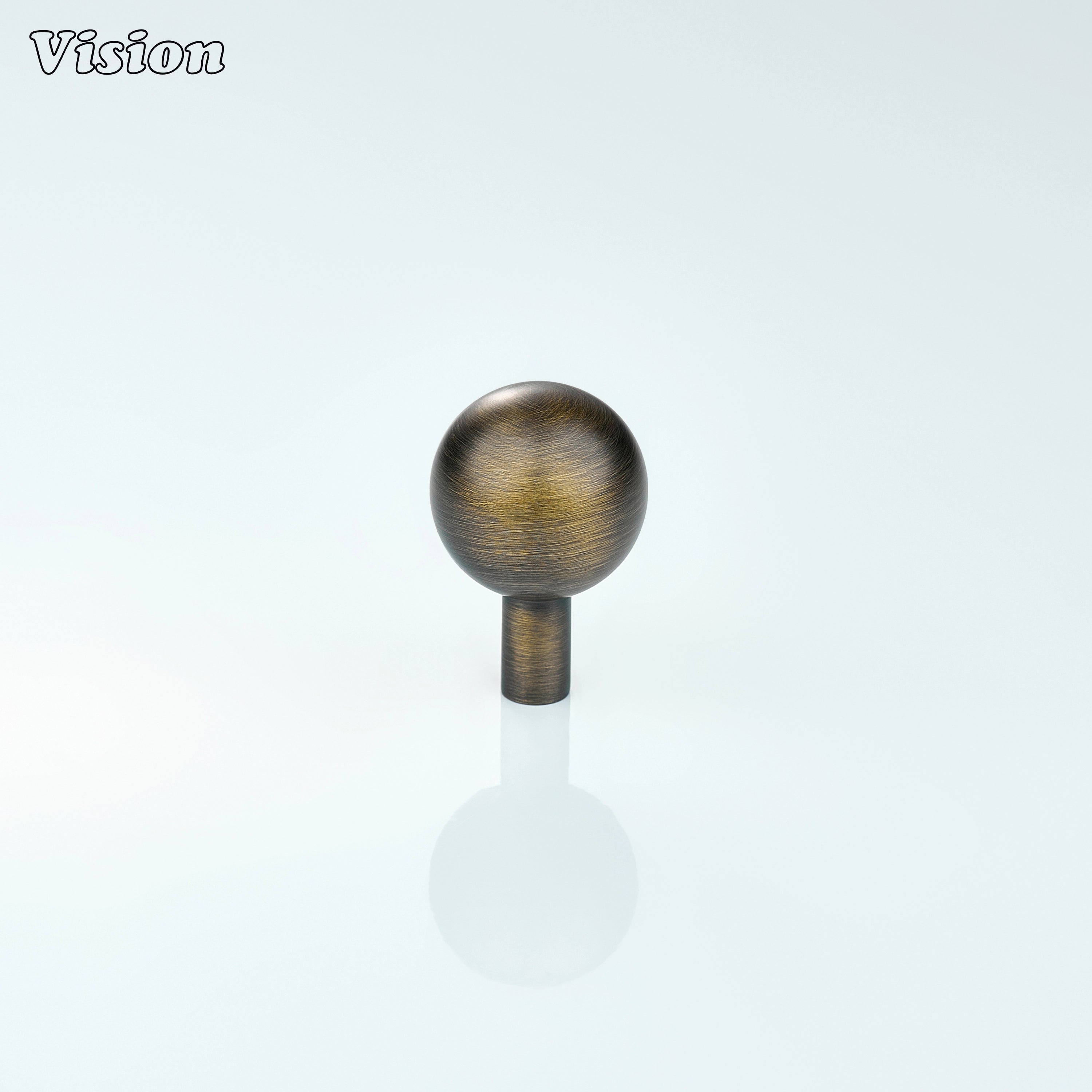 Antique Bronze cabinet knob with spherical ball shape and cylinder leg