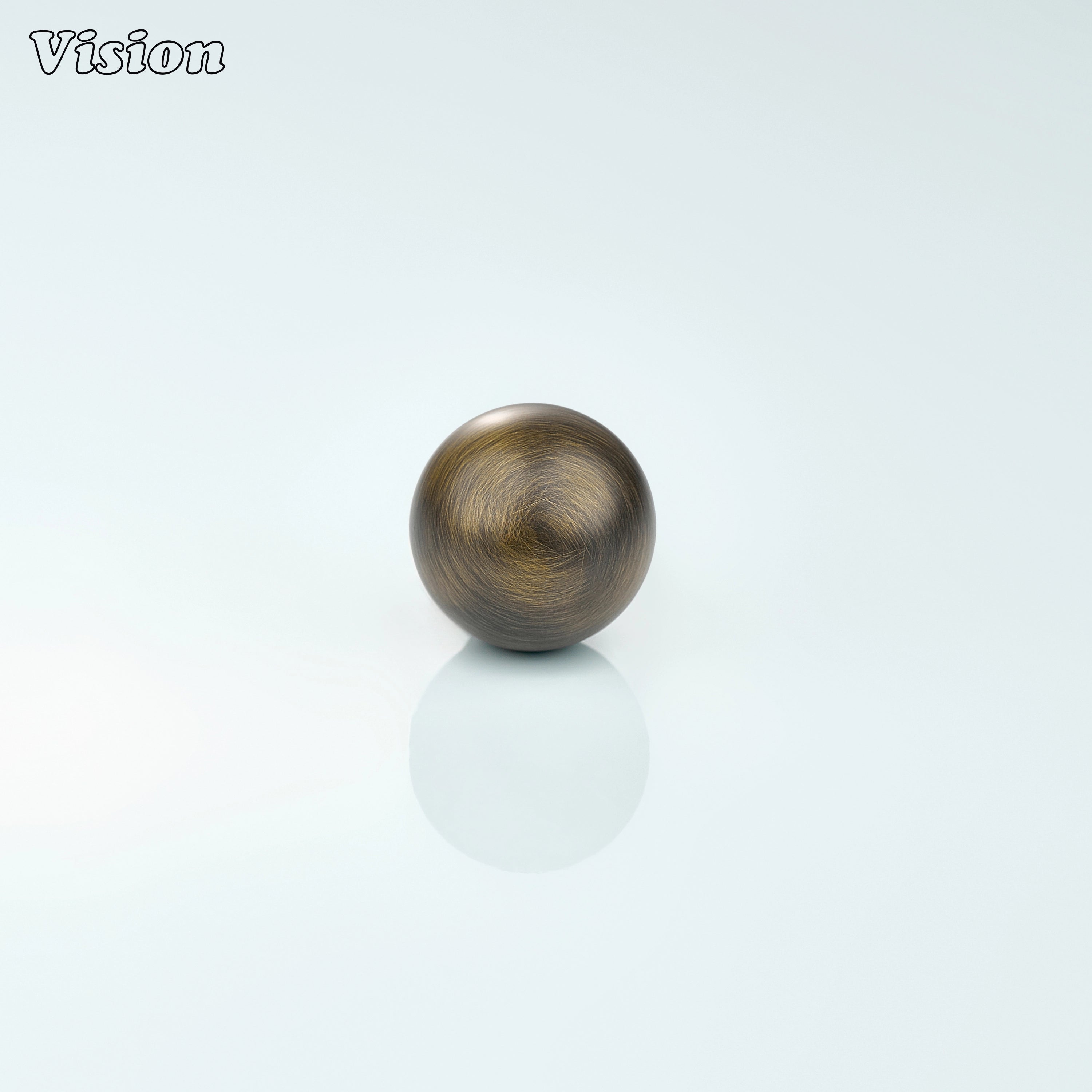 Minimal cabinet knob in Antique Bronze with round ball form for wardrobes