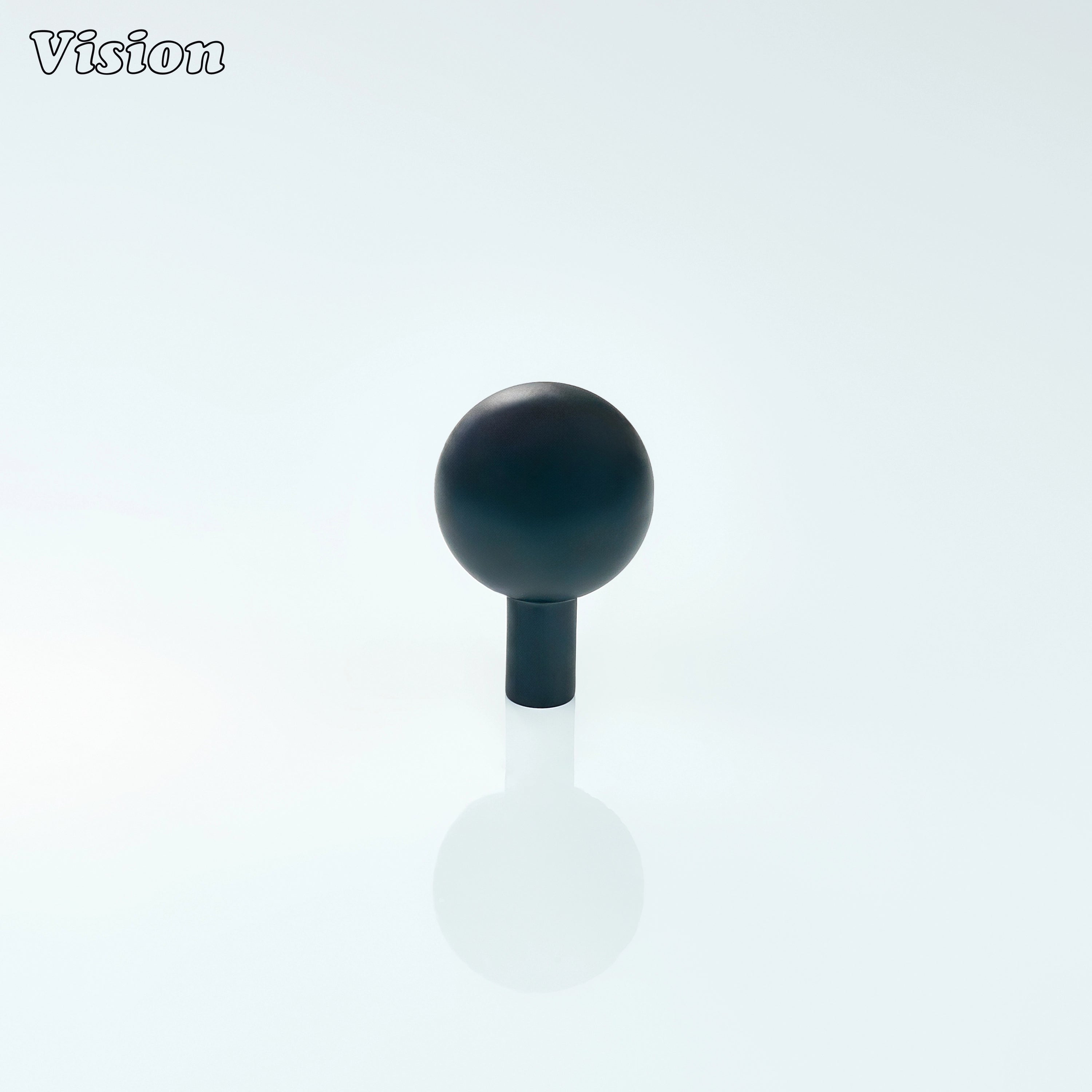 Black cabinet knob with spherical ball design and cylinder leg