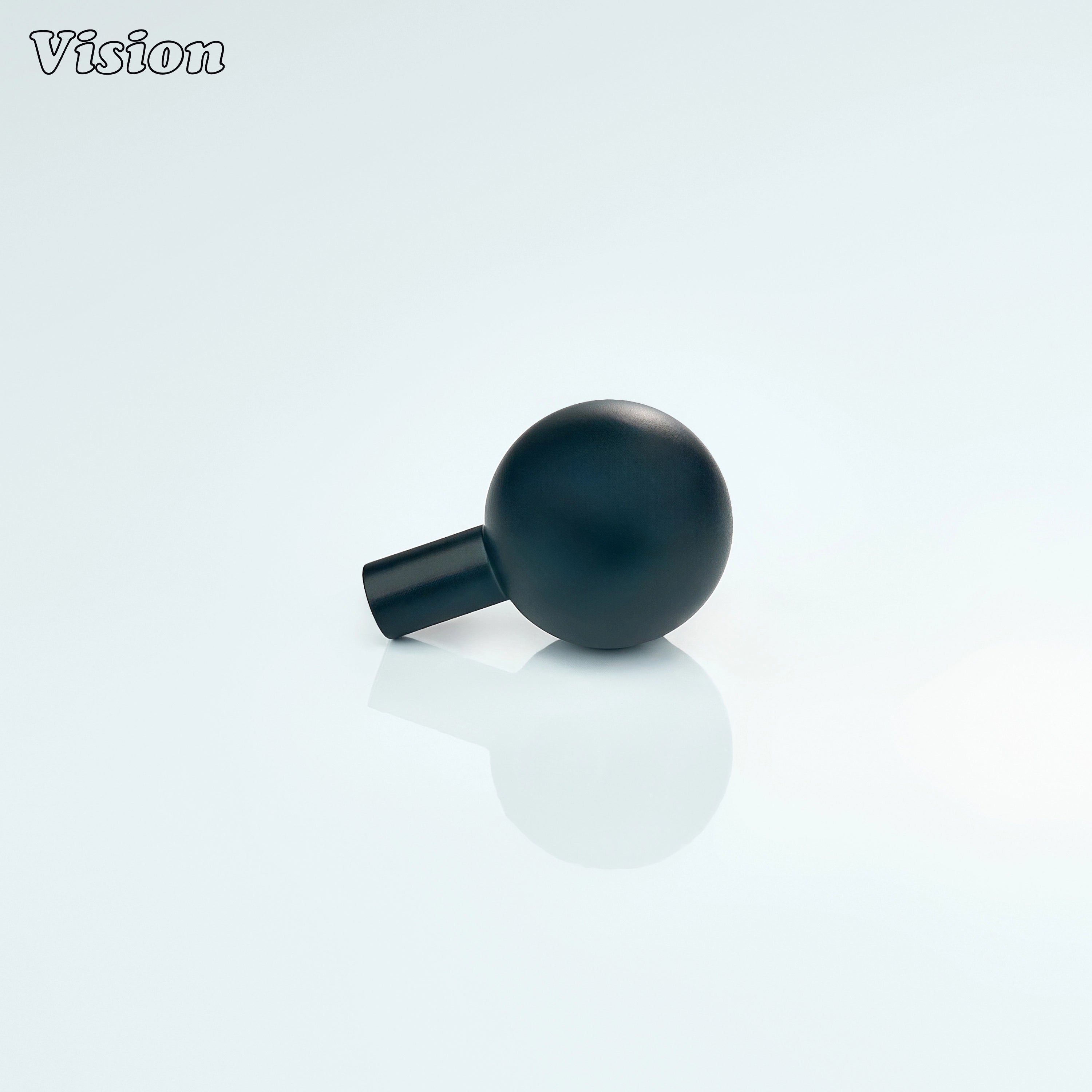Minimal round cabinet knob in Black finish for wardrobes