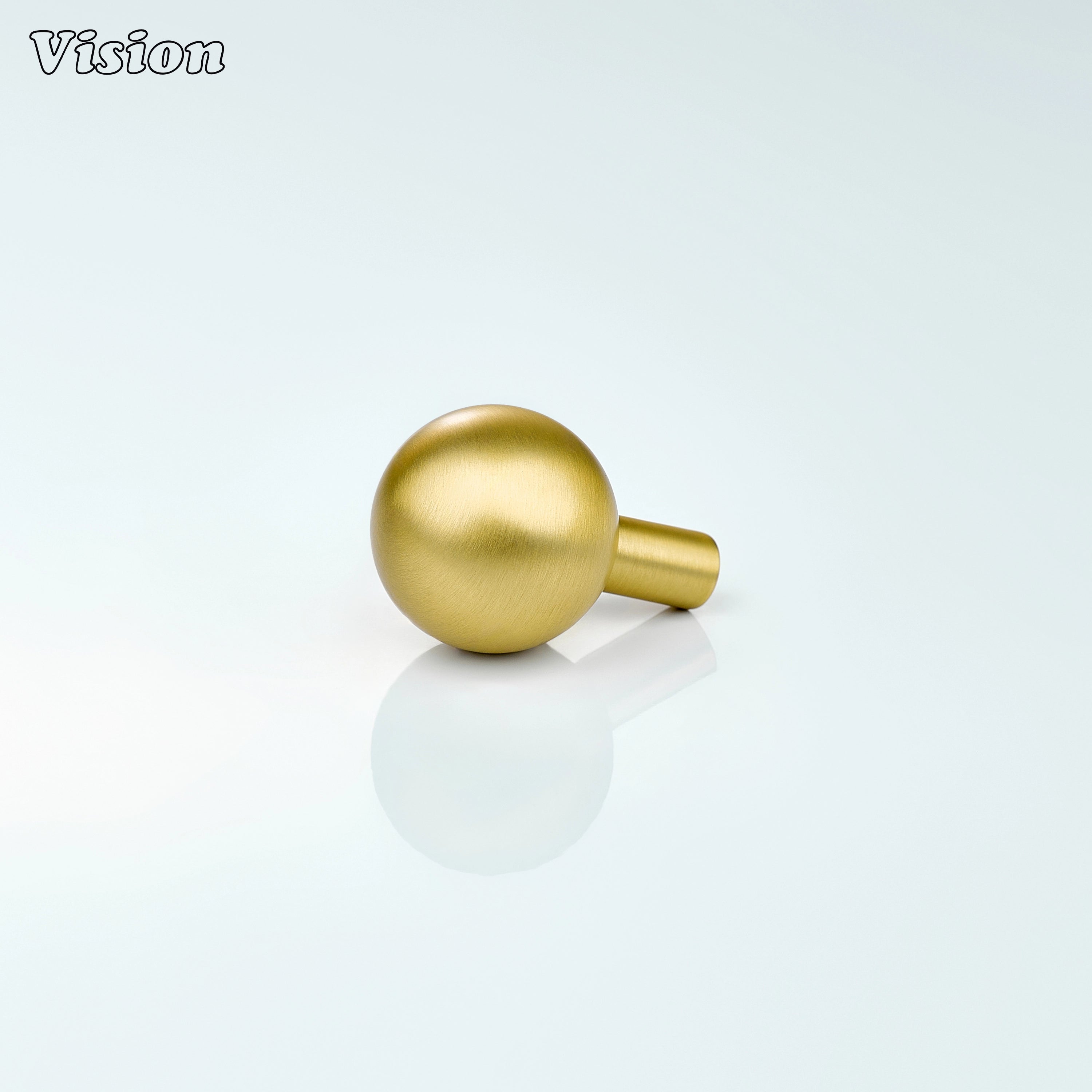 Solid brass cabinet knob with plain round ball design in Gold finish for kitchen cabinets