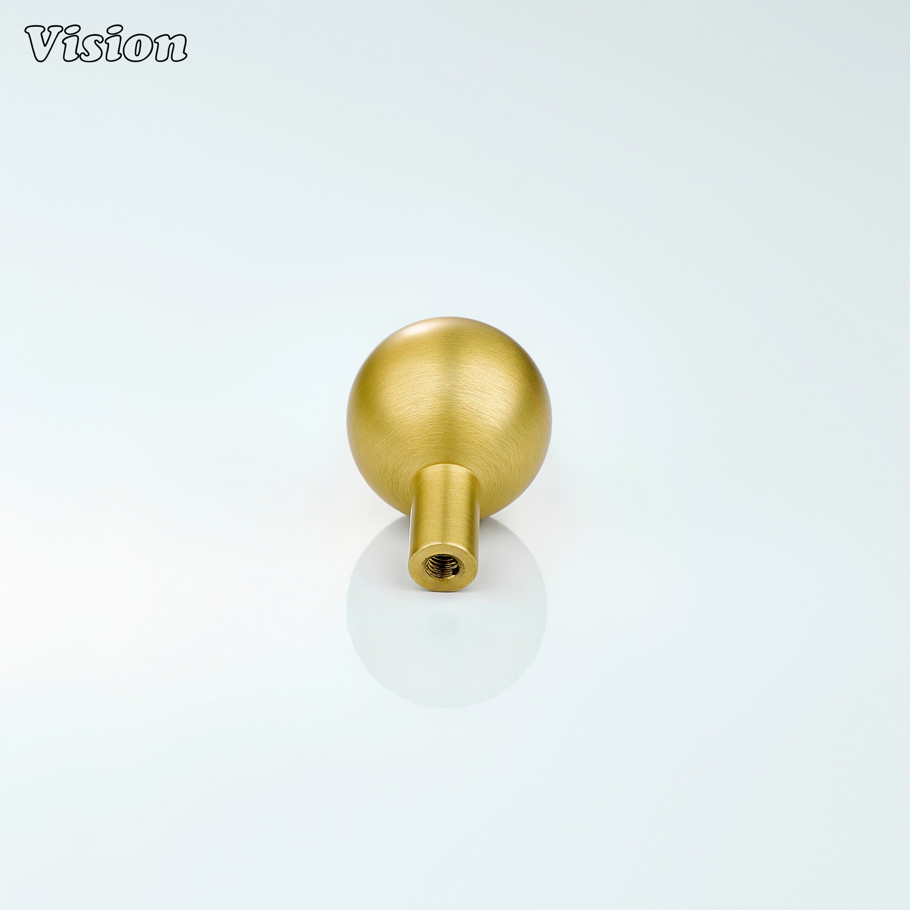 Plain solid brass cabinet knob in Gold finish, ball style for storage furniture