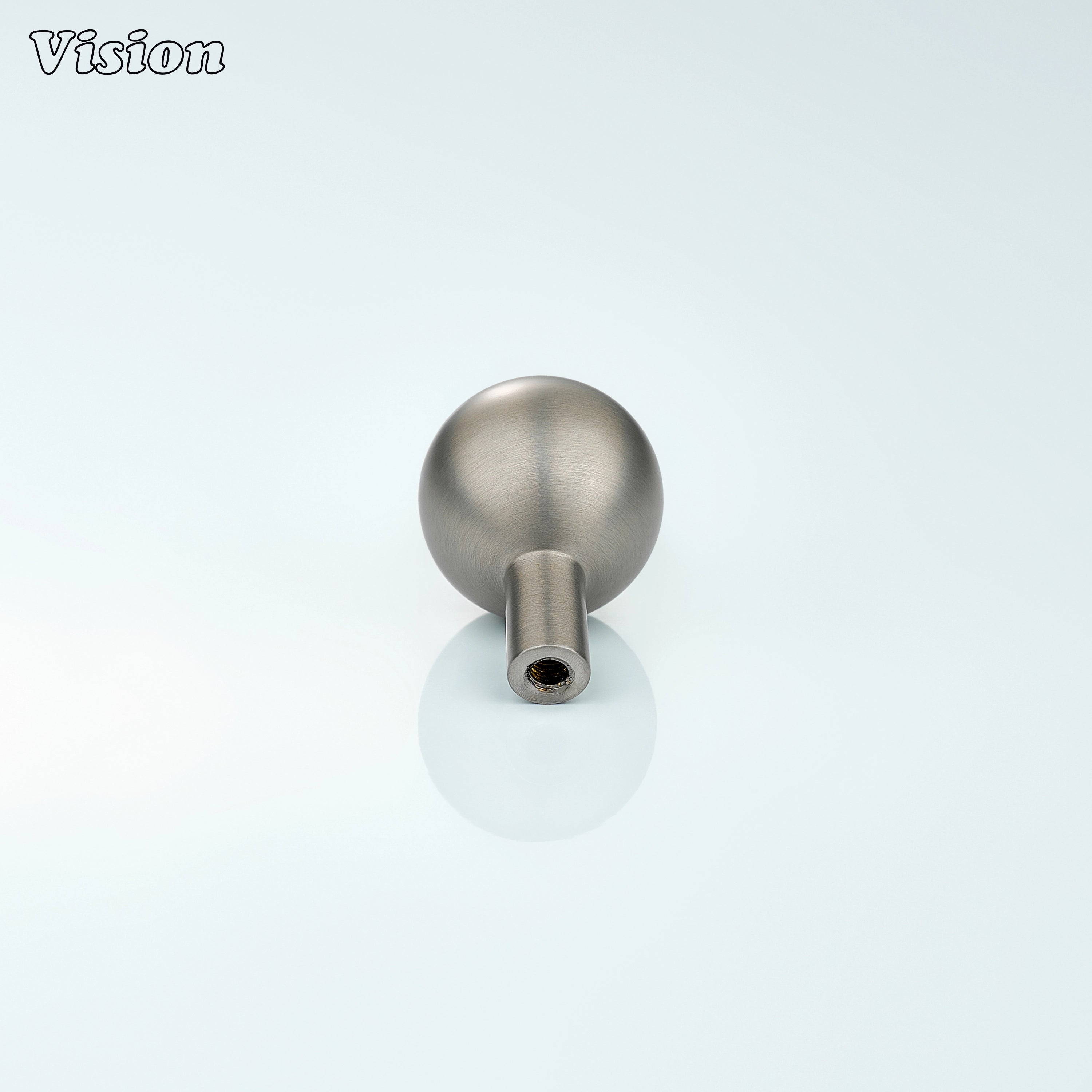 Smooth solid brass cabinet knob in Silver finish for wardrobes