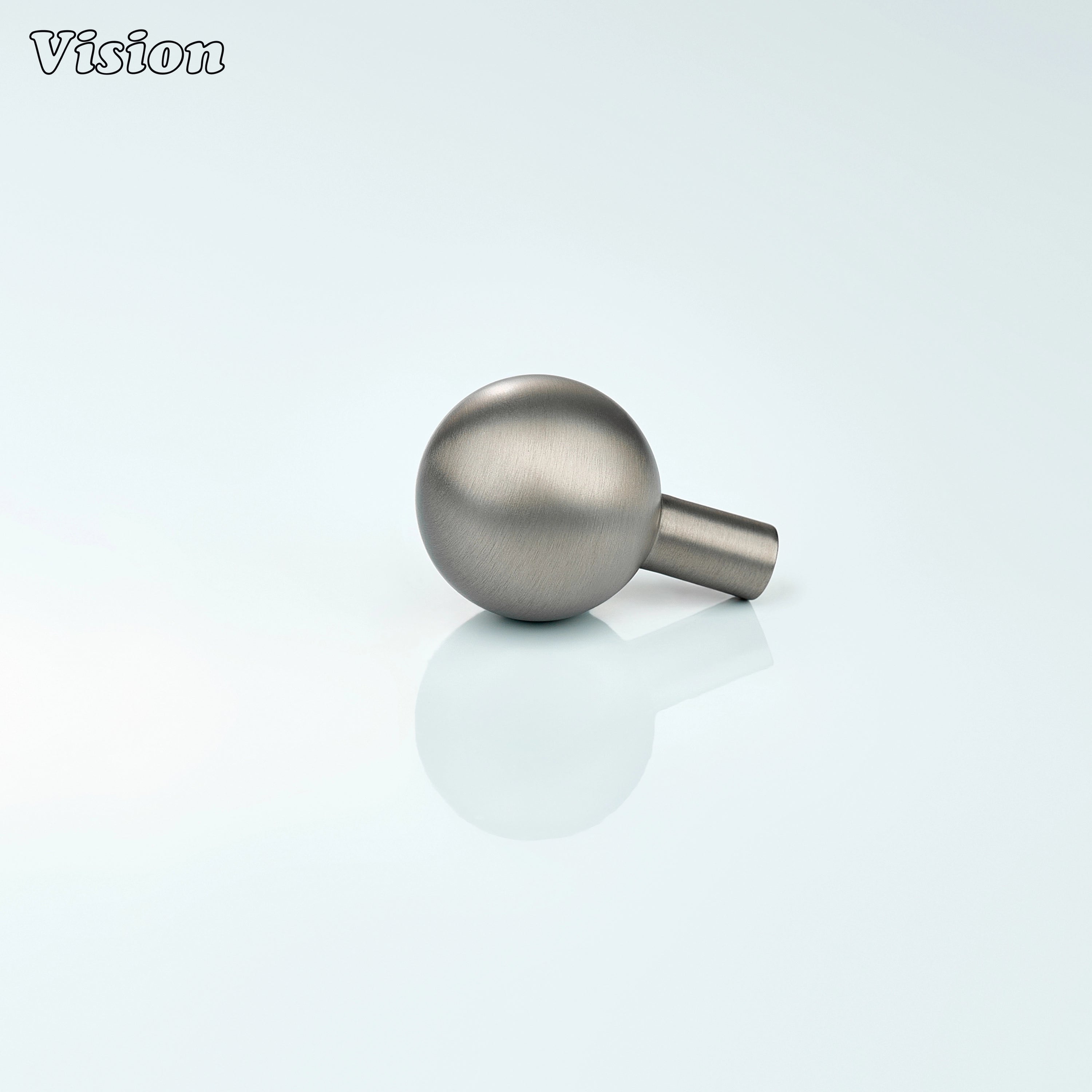 Contemporary cabinet knob in Silver with plain ball design