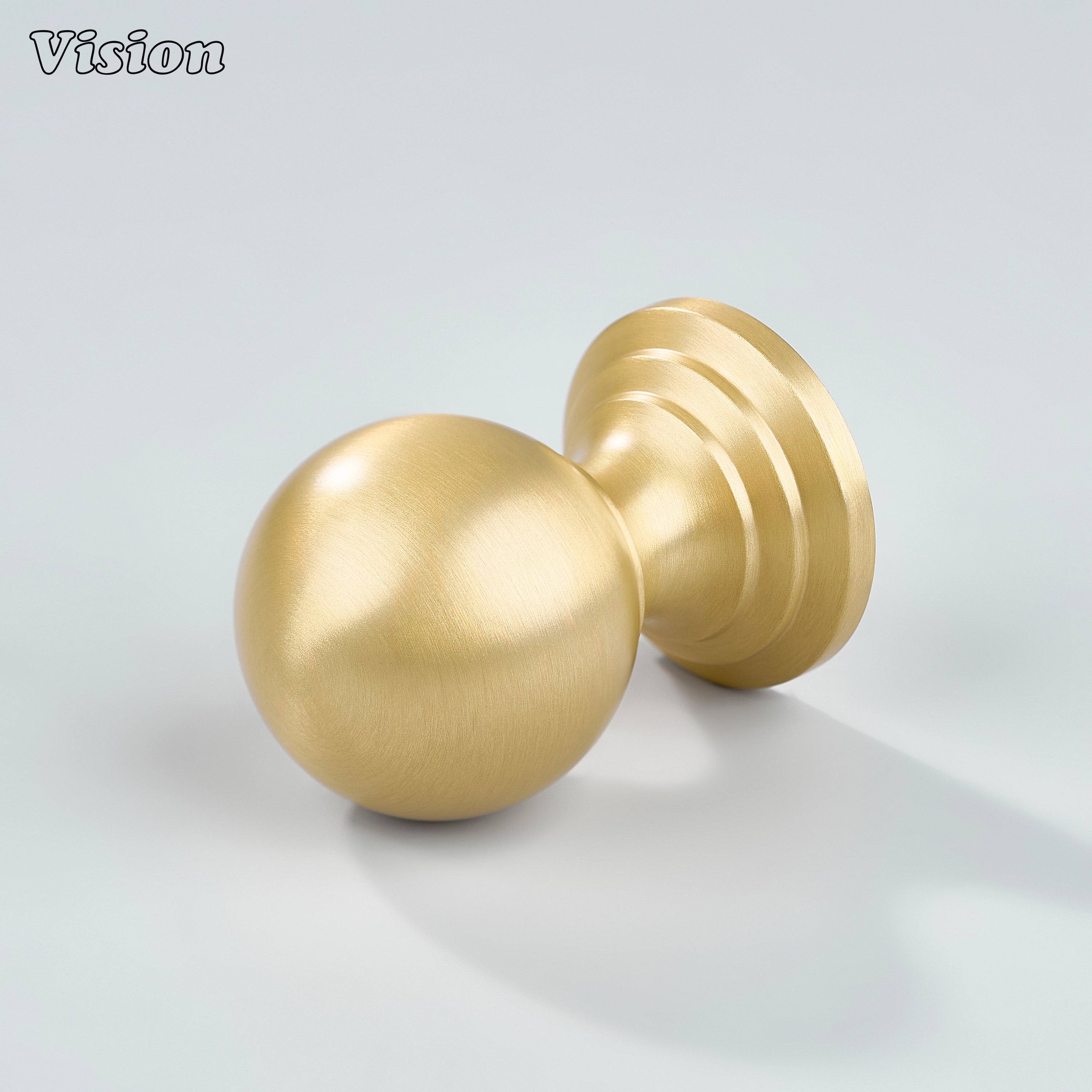 Gold solid brass cabinet knob with plain round ball design for kitchen cabinet drawers
