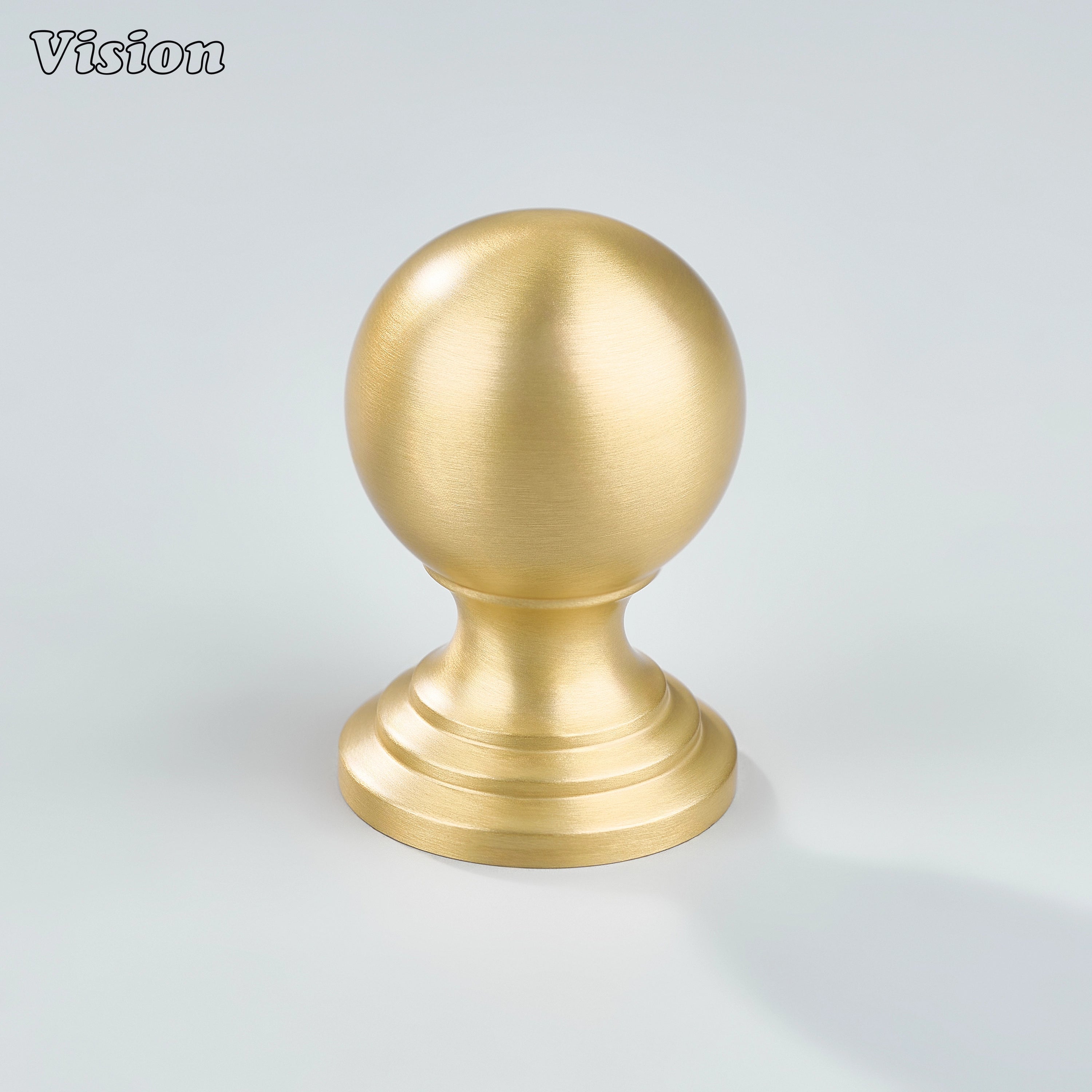 Solid brass Gold cabinet knob with classic round shape for kitchen cupboards