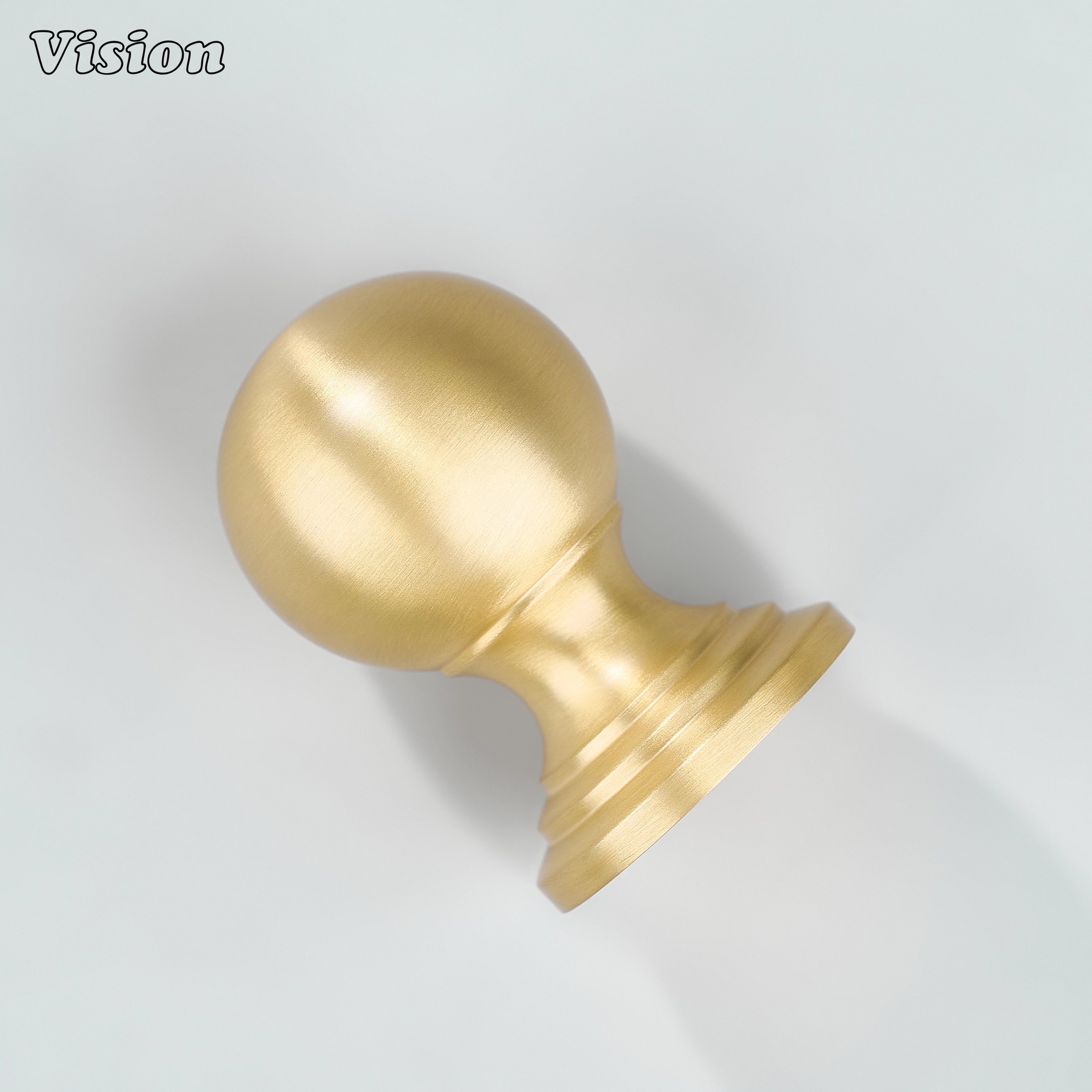 Solid brass Gold cabinet knob with classic round shape for kitchen cupboards