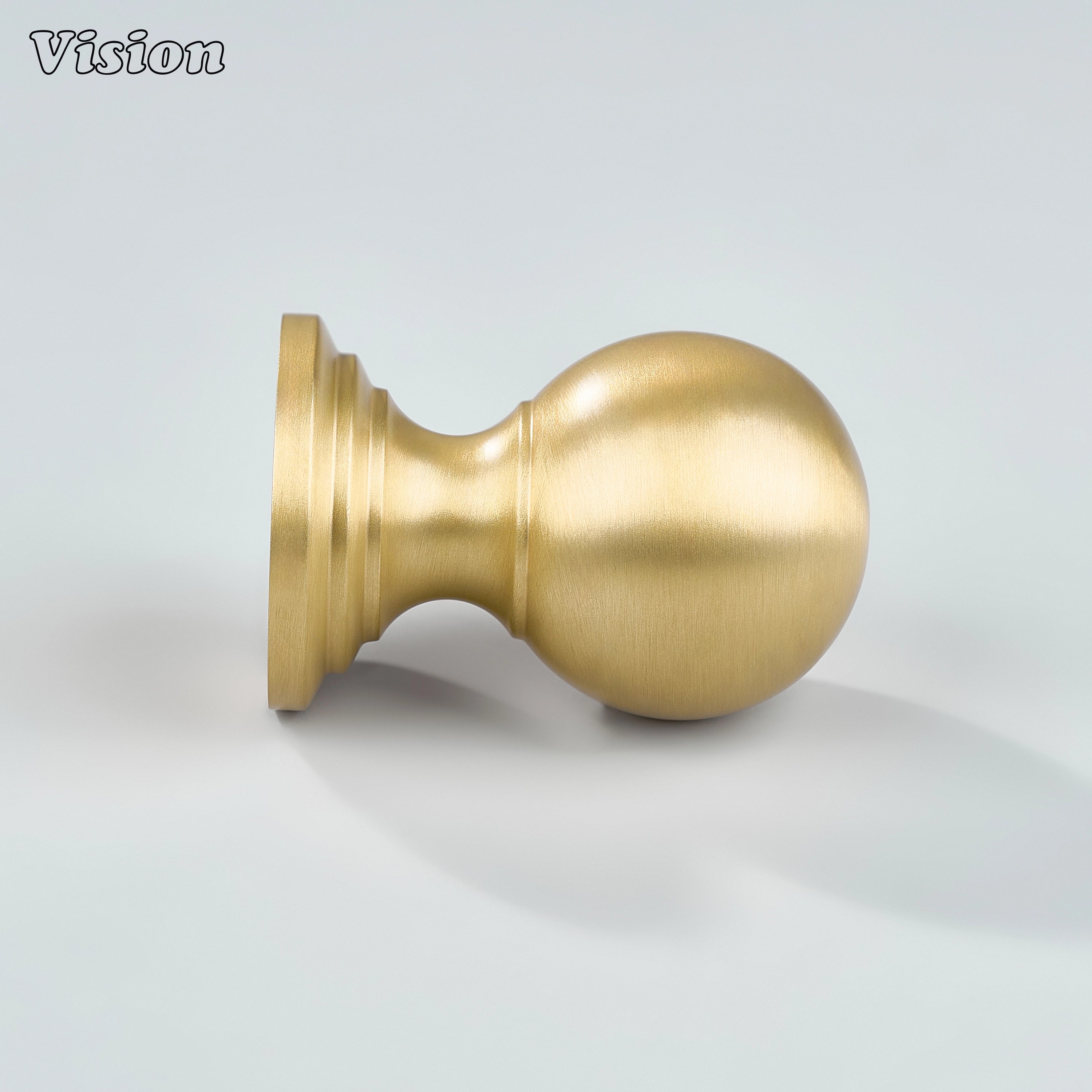 Plain Gold cabinet knob with smooth circular profile for drawer furniture