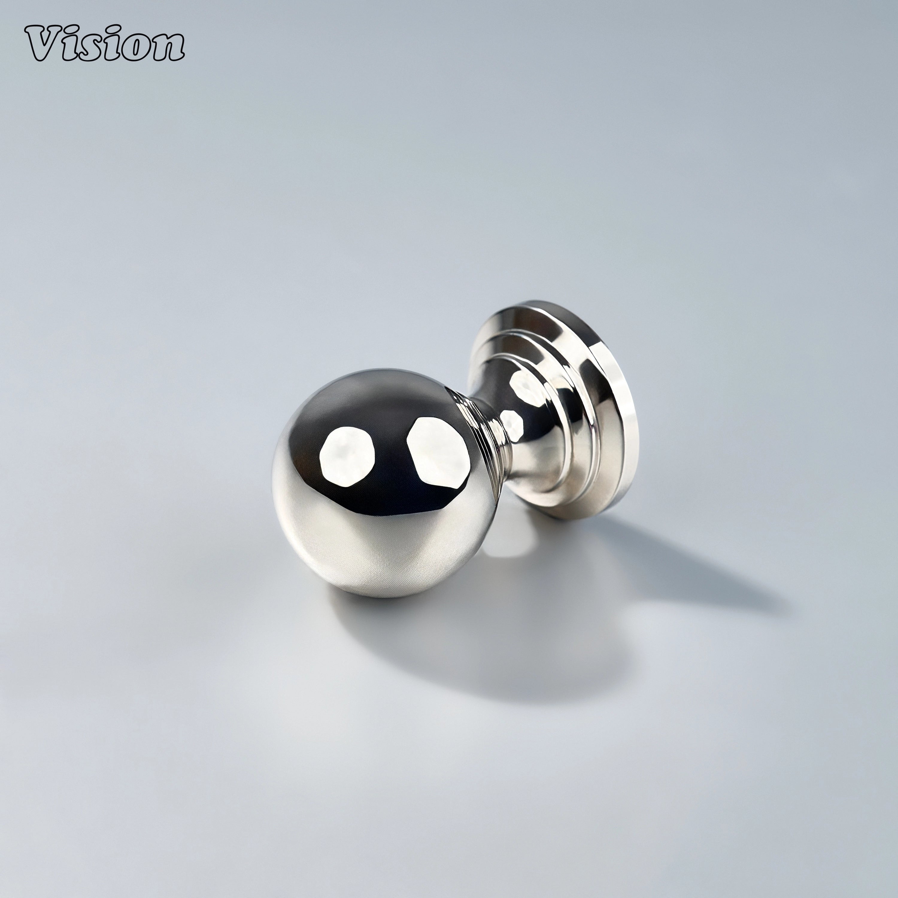 Polished Nickel solid brass cabinet knob with plain round ball for kitchen cabinets