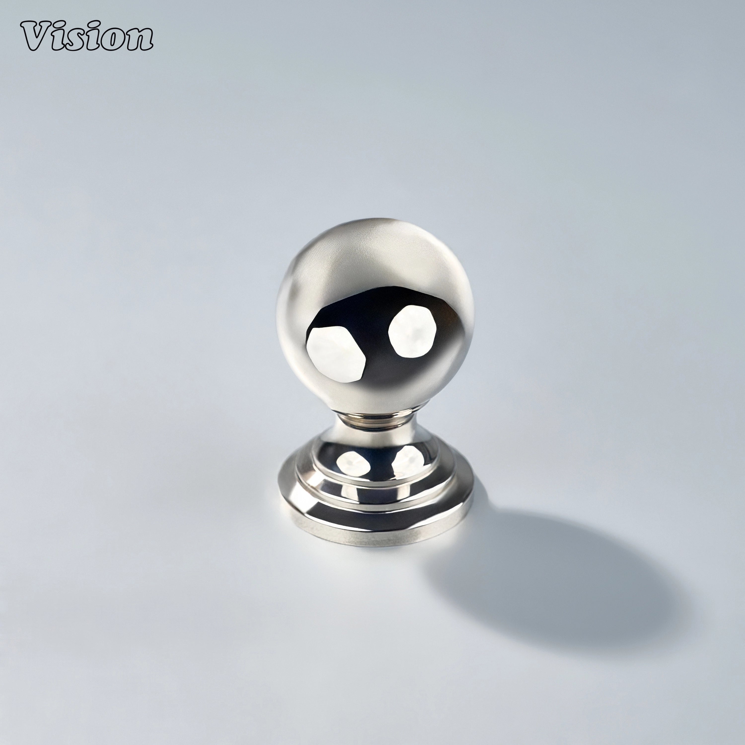 Smooth round cabinet knob in Polished Nickel finish for drawers