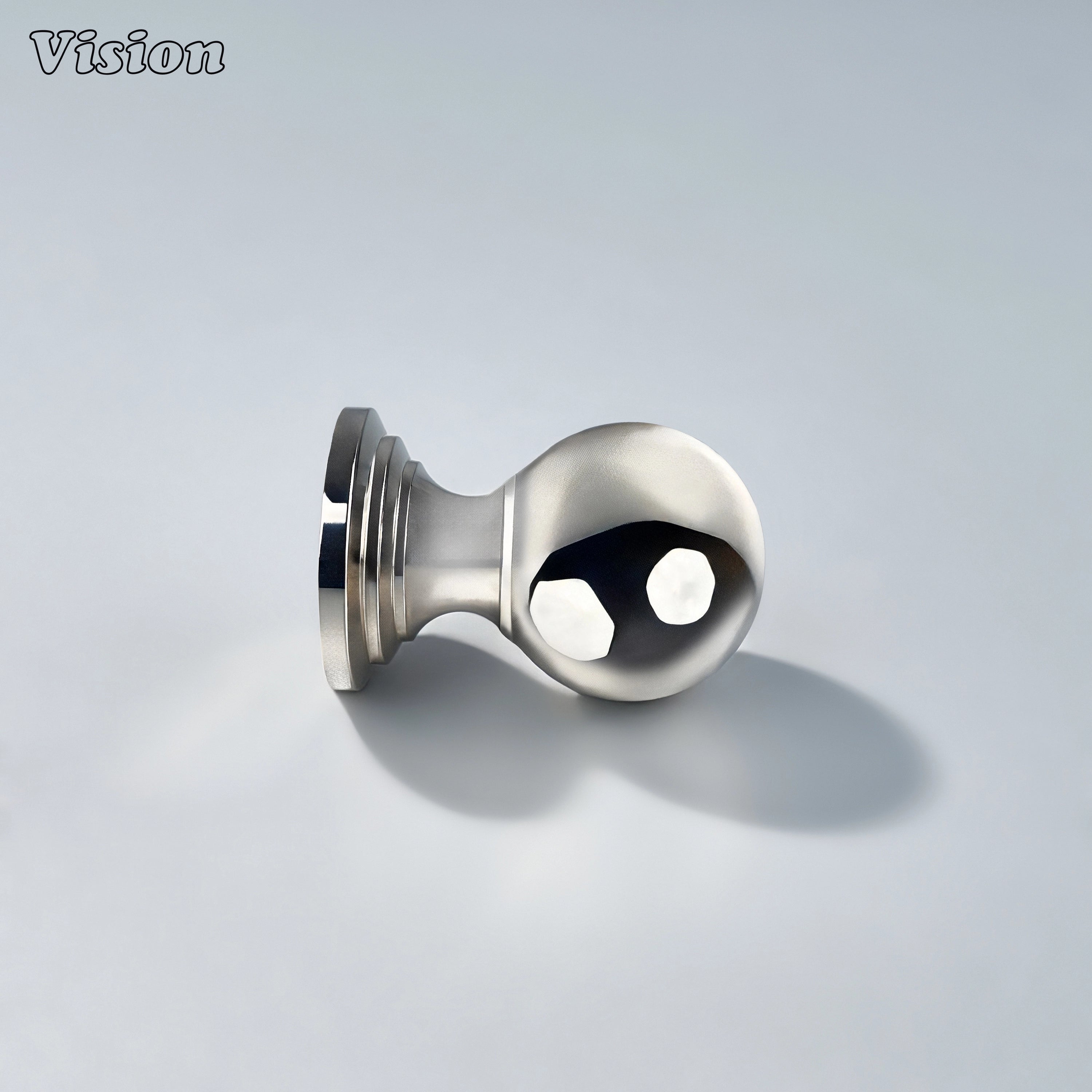 Solid brass Polished Nickel cabinet knob with stepped base for cupboards
