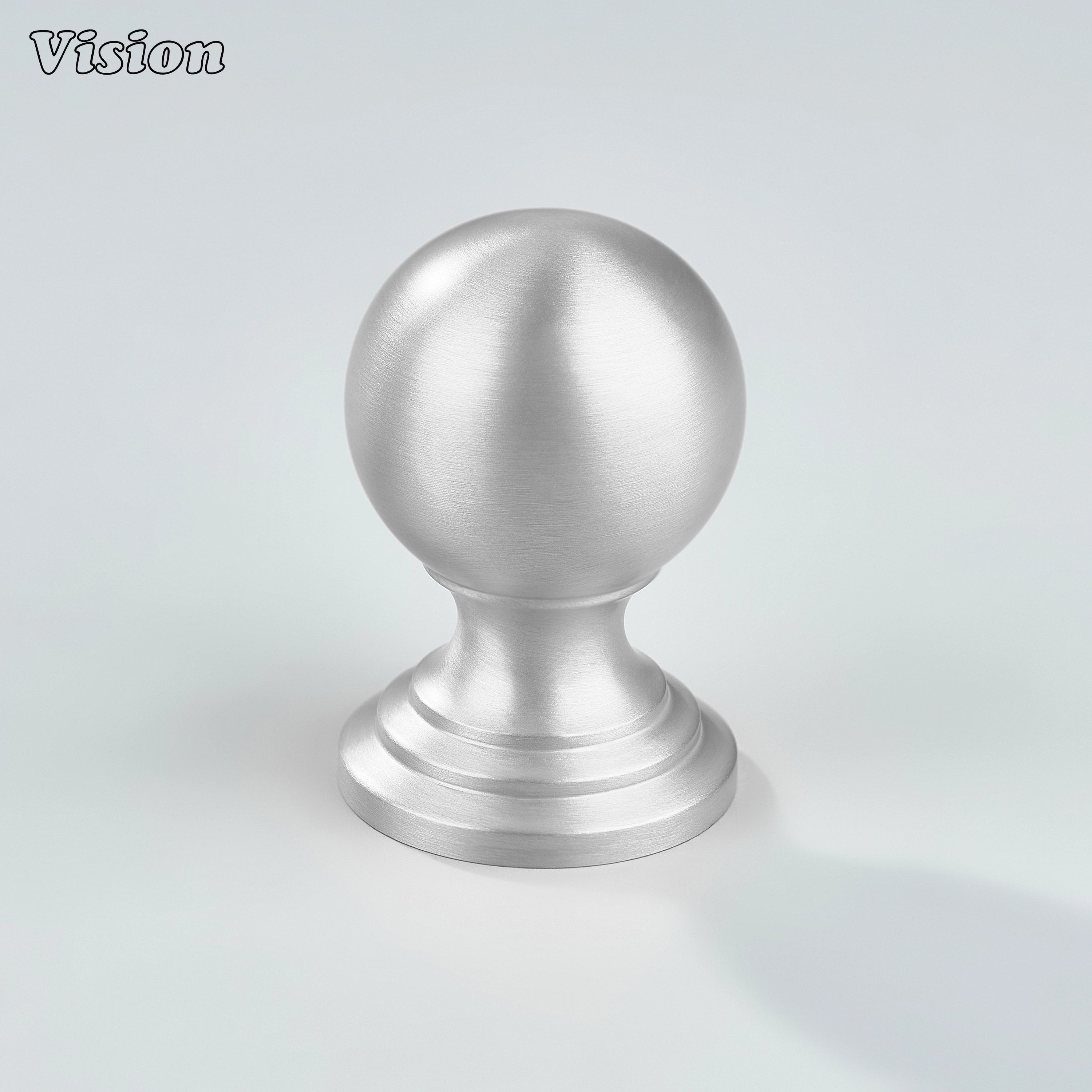Solid brass Silver cabinet knob with wide stepped base