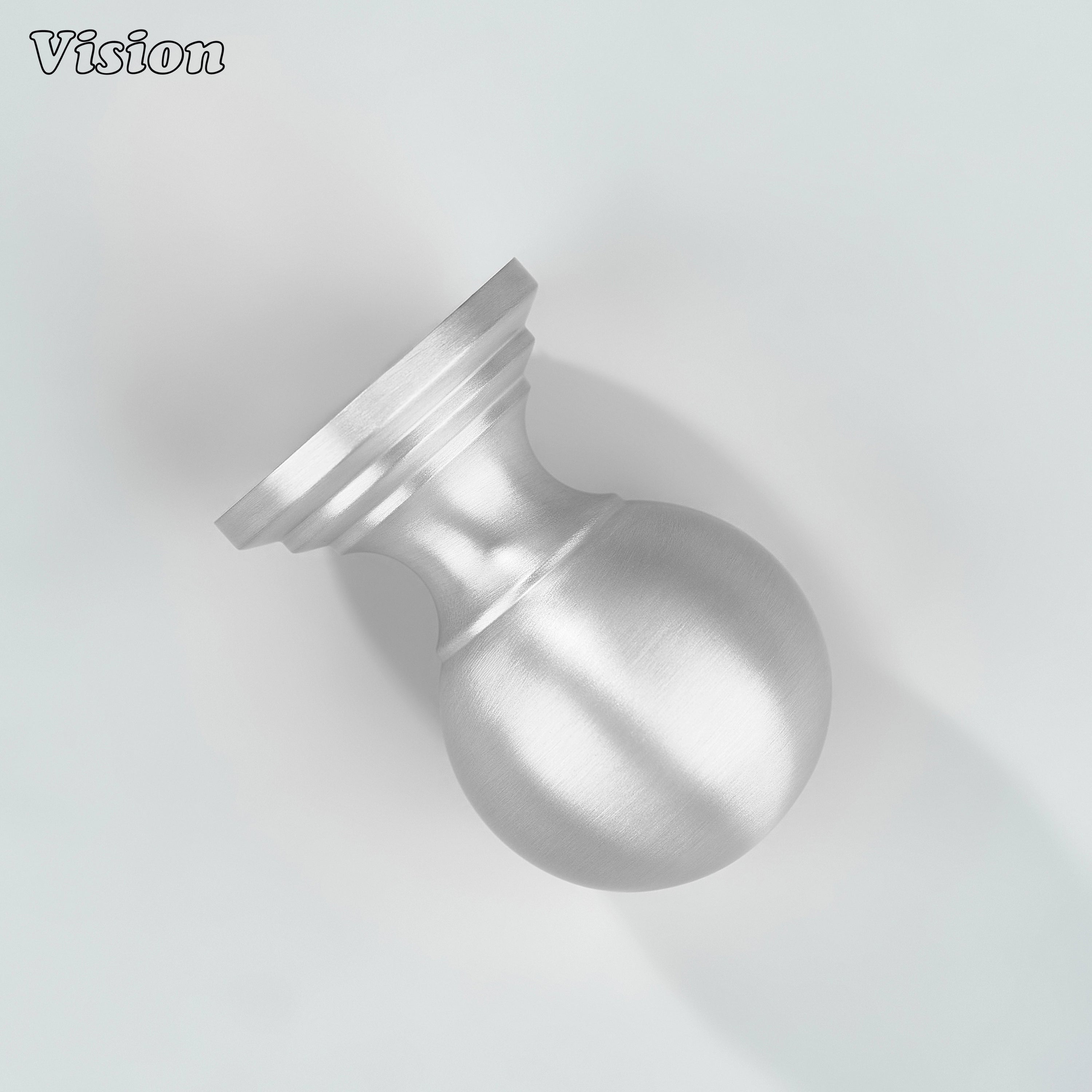 Plain Silver cabinet knob with smooth profile for cupboards